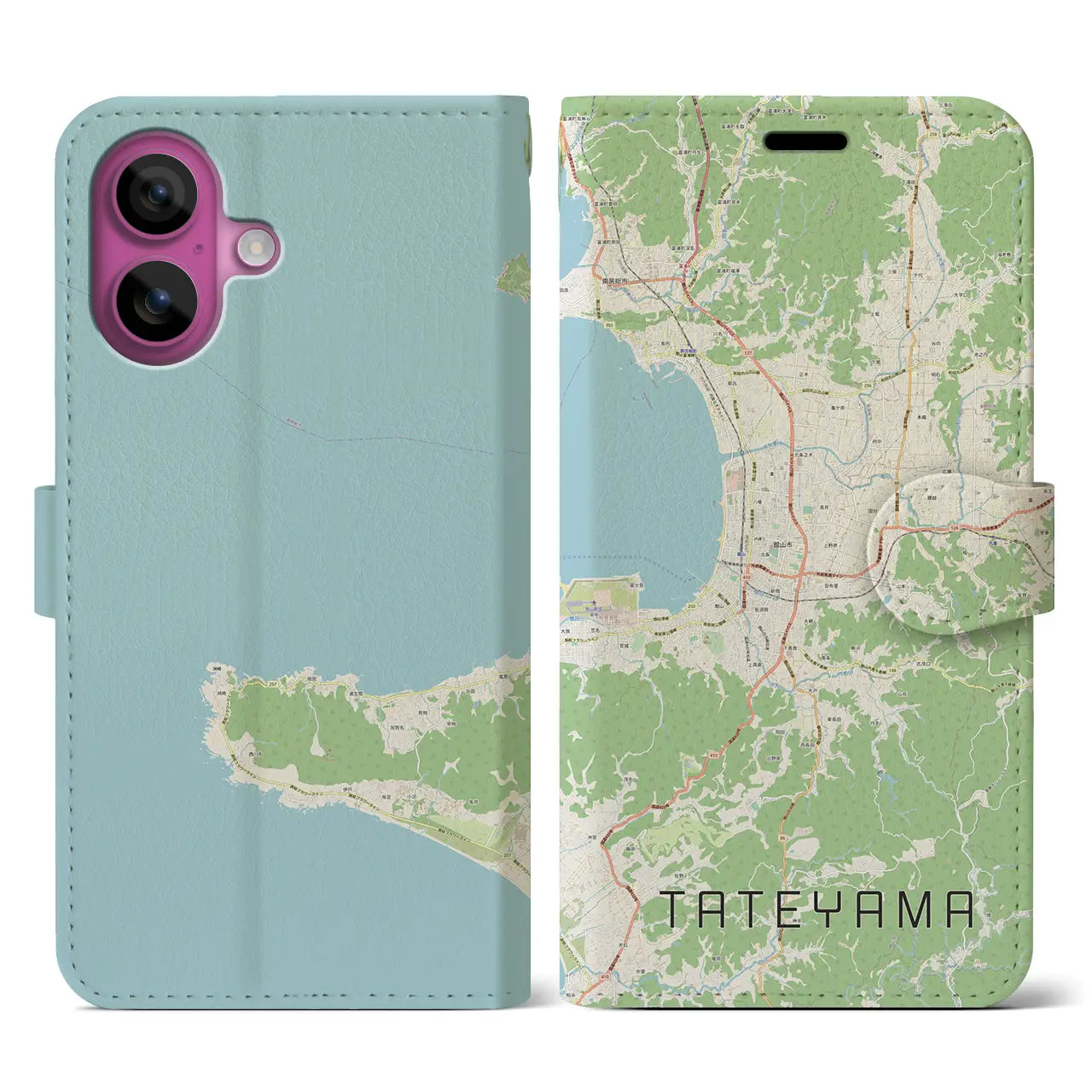 【館山(千葉県)】地図柄iPhoneケース(手帳タイプ)