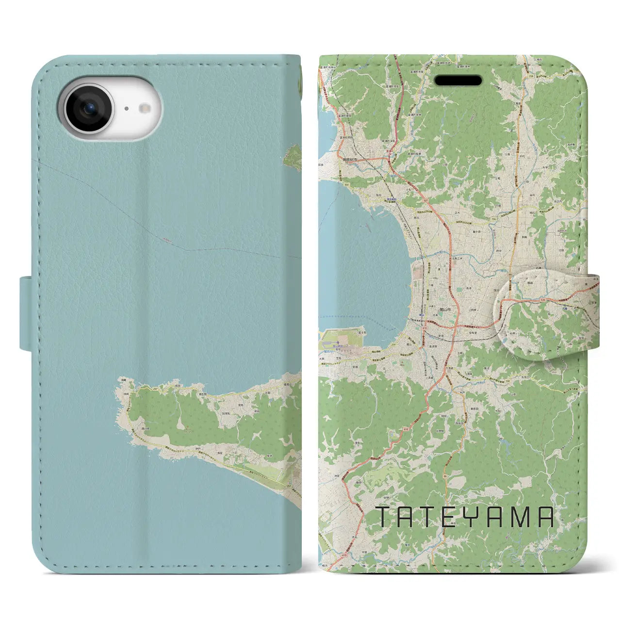 【館山(千葉県)】地図柄iPhoneケース(手帳タイプ)
