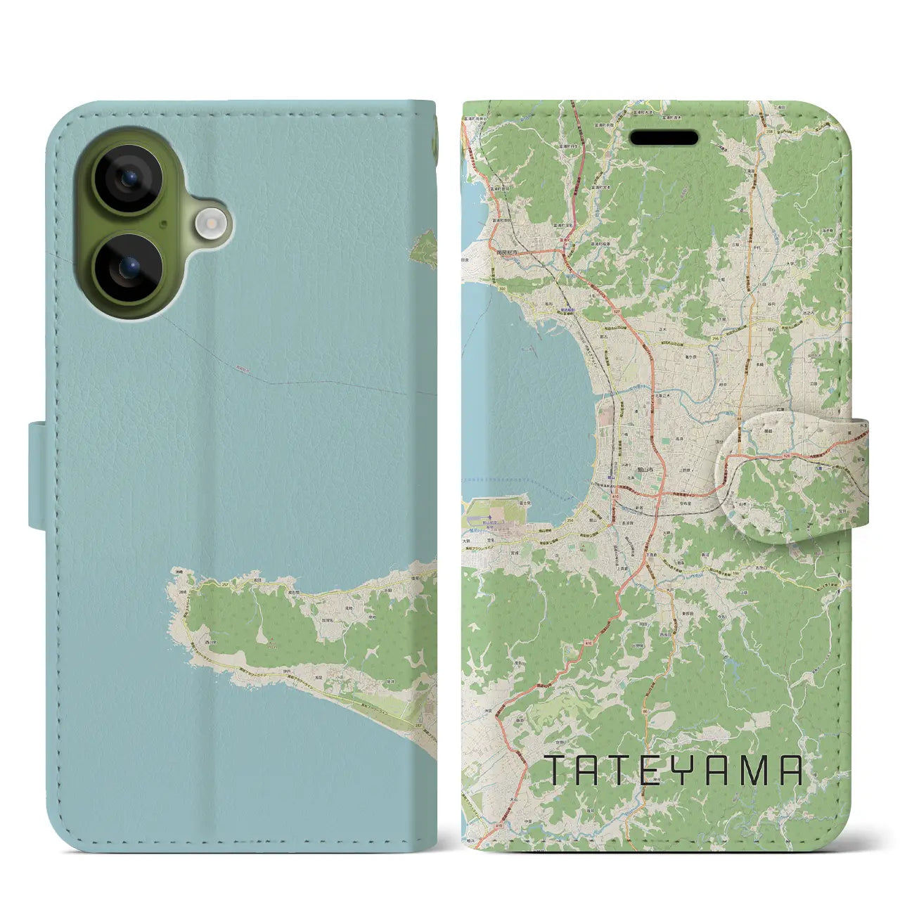 【館山(千葉県)】地図柄iPhoneケース(手帳タイプ)ナチュラル・iPhone 17 Pro Max 用