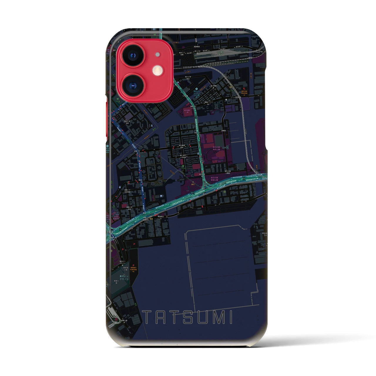 【辰巳(東京都)】地図柄iPhoneケース(バックカバータイプ)