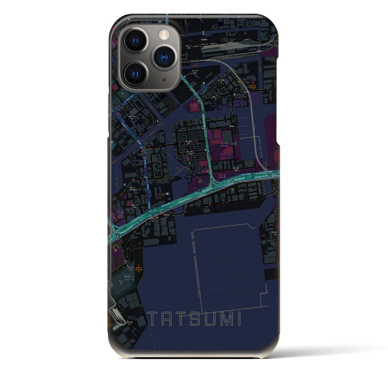 【辰巳(東京都)】地図柄iPhoneケース(バックカバータイプ)