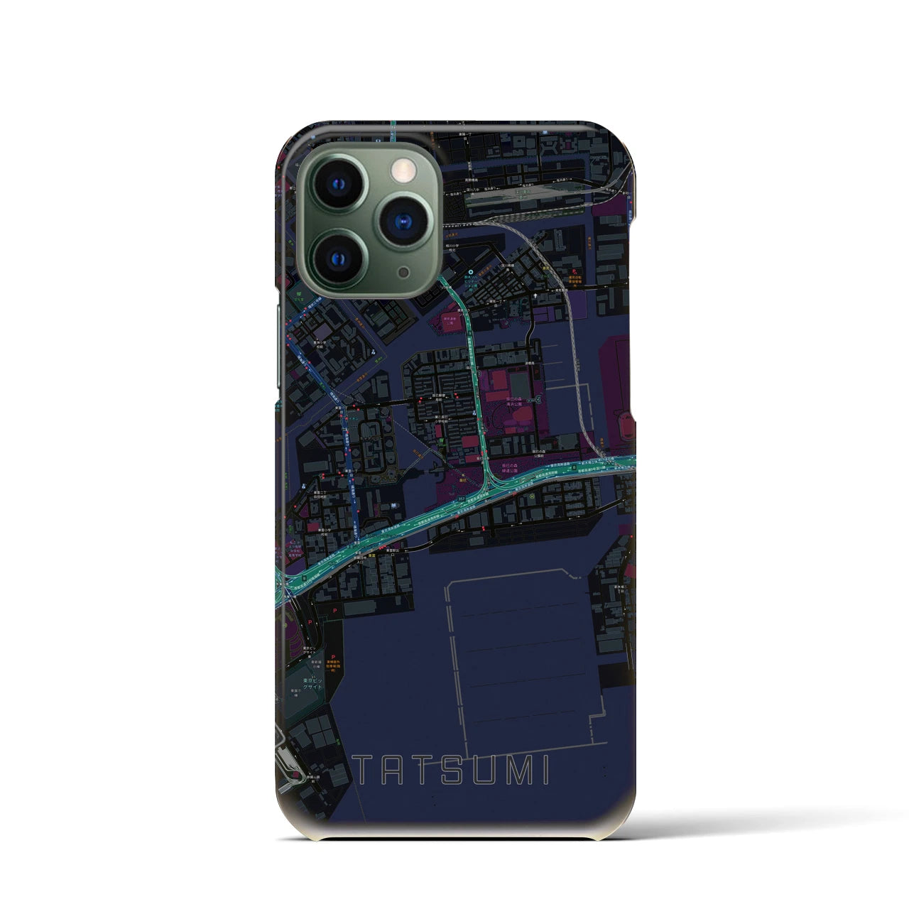 【辰巳(東京都)】地図柄iPhoneケース(バックカバータイプ)