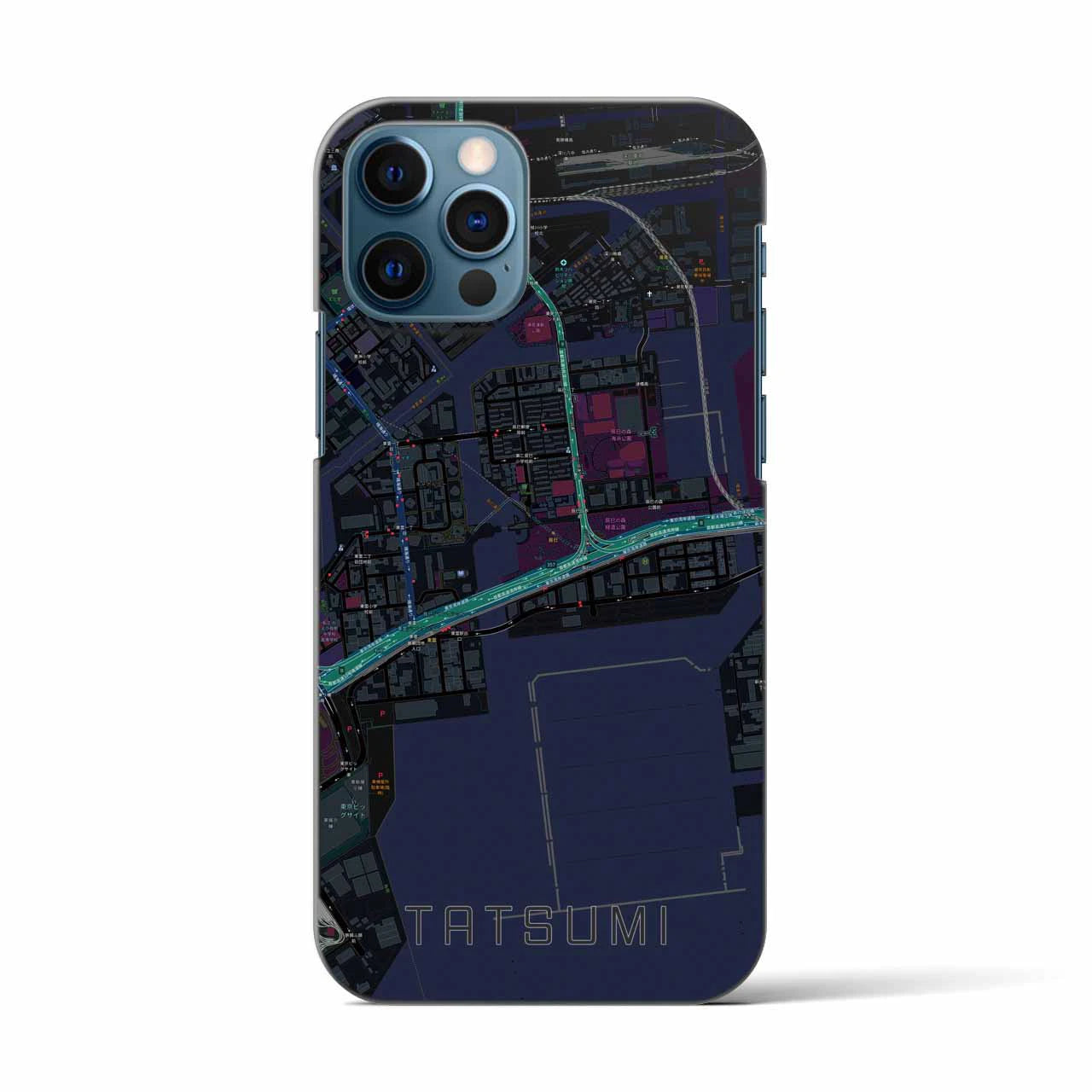 【辰巳(東京都)】地図柄iPhoneケース(バックカバータイプ)