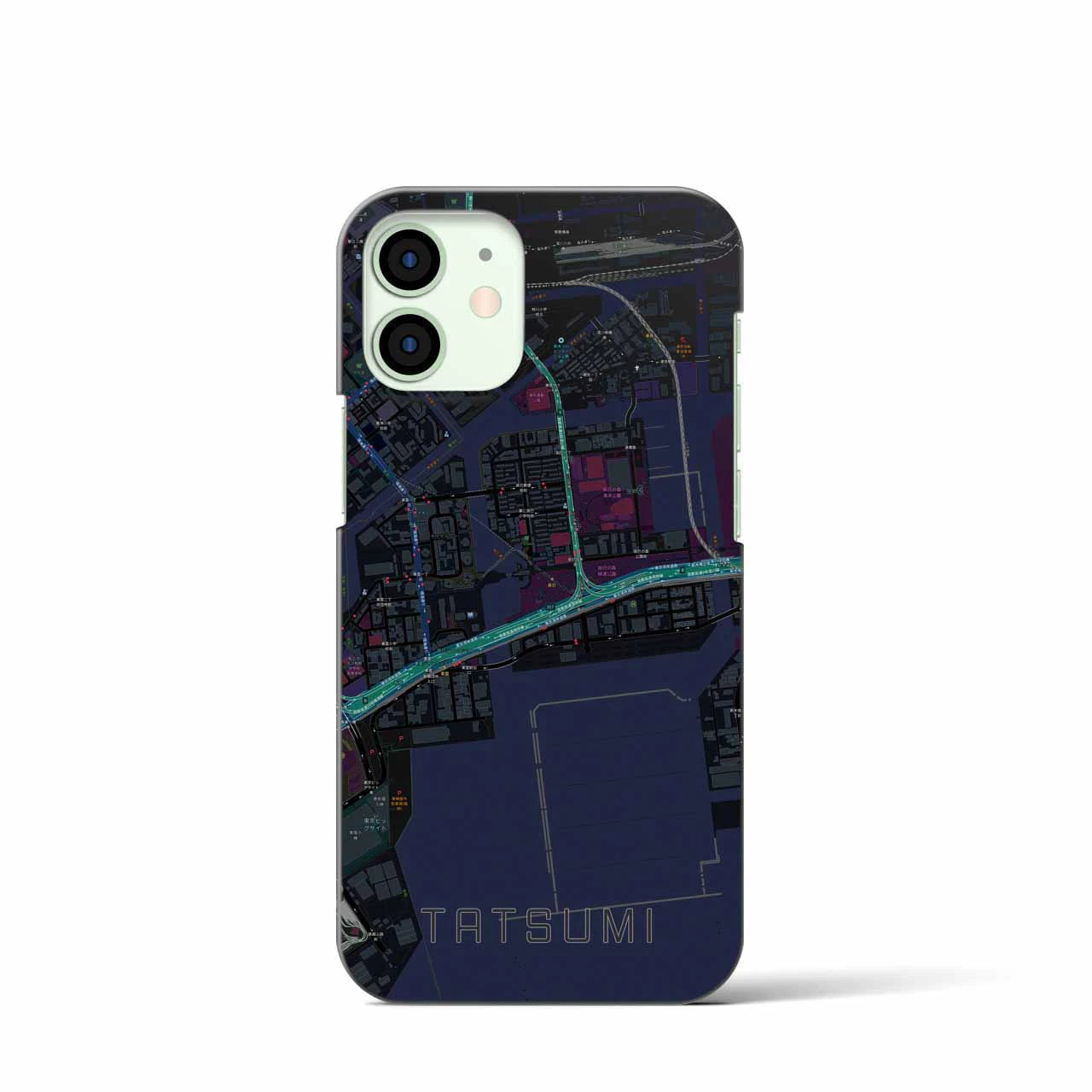 【辰巳(東京都)】地図柄iPhoneケース(バックカバータイプ)