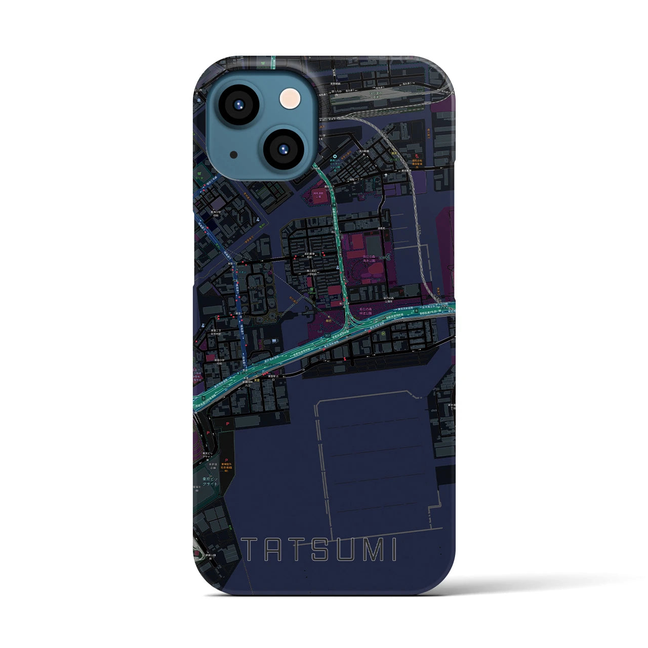 【辰巳(東京都)】地図柄iPhoneケース(バックカバータイプ)