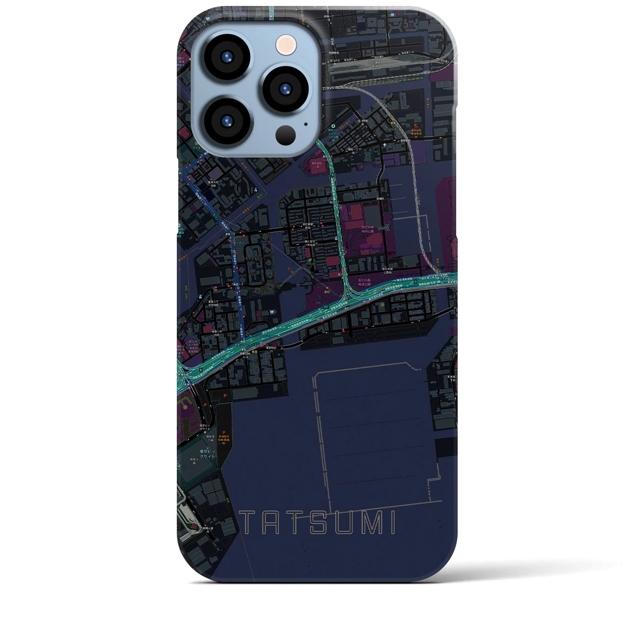 【辰巳(東京都)】地図柄iPhoneケース(バックカバータイプ)
