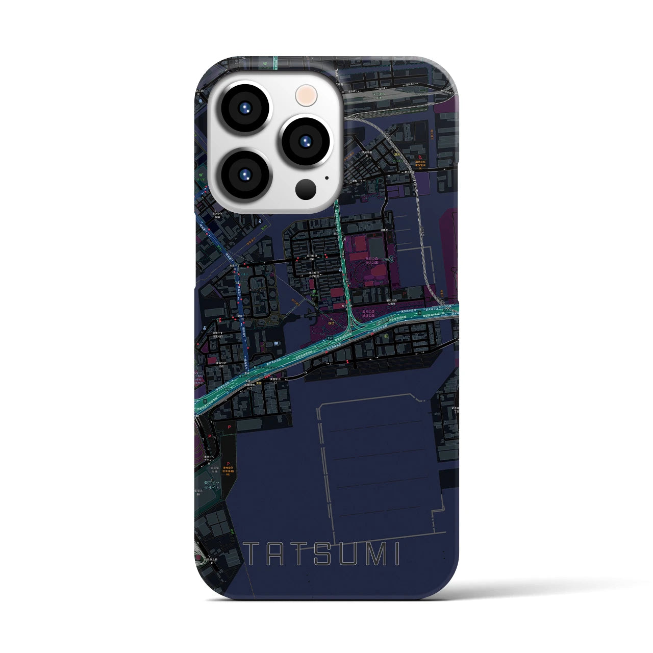 【辰巳(東京都)】地図柄iPhoneケース(バックカバータイプ)