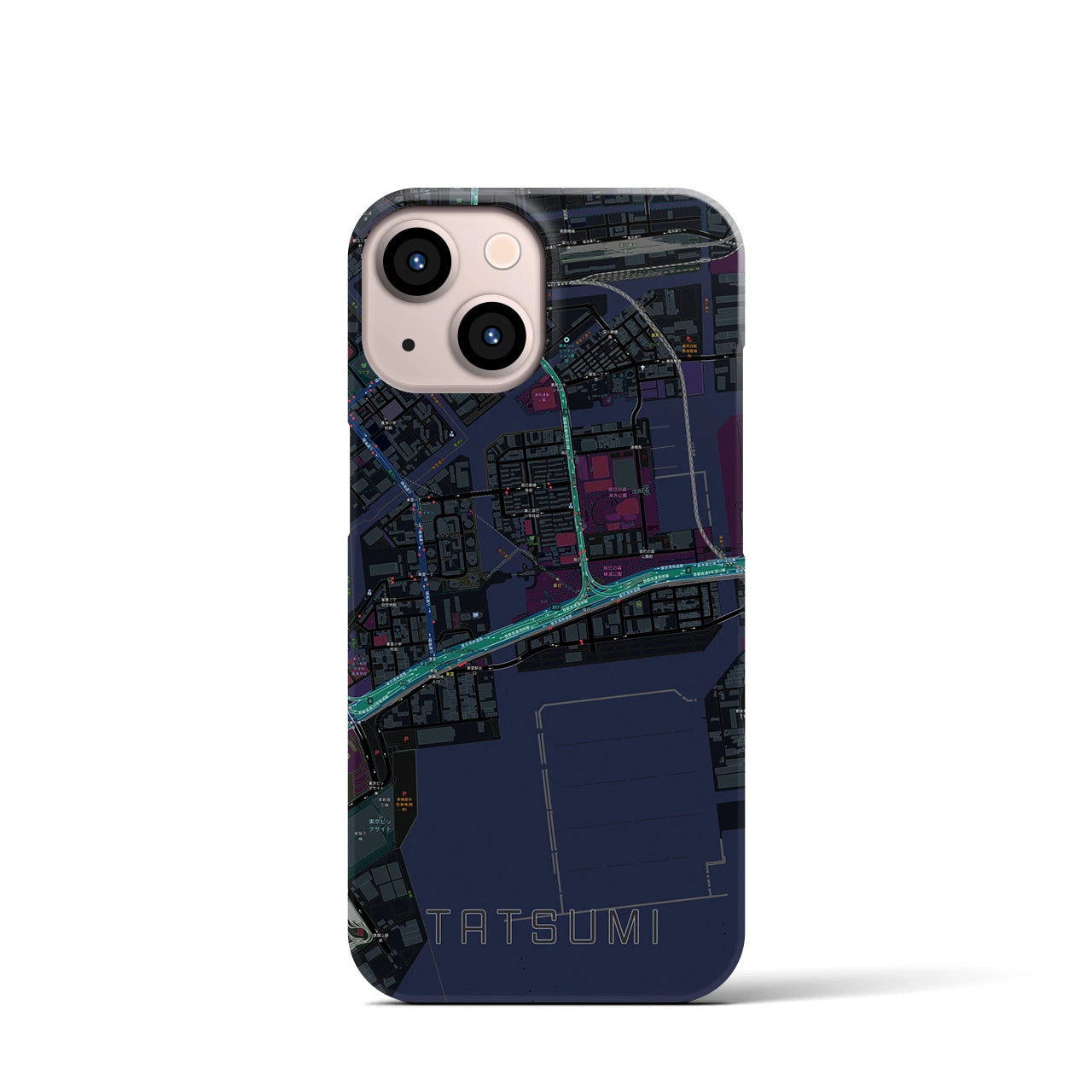 【辰巳(東京都)】地図柄iPhoneケース(バックカバータイプ)
