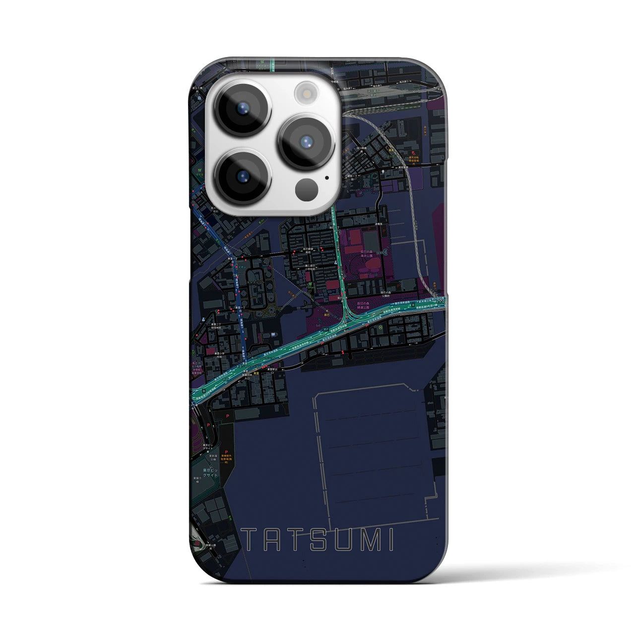 【辰巳(東京都)】地図柄iPhoneケース(バックカバータイプ)