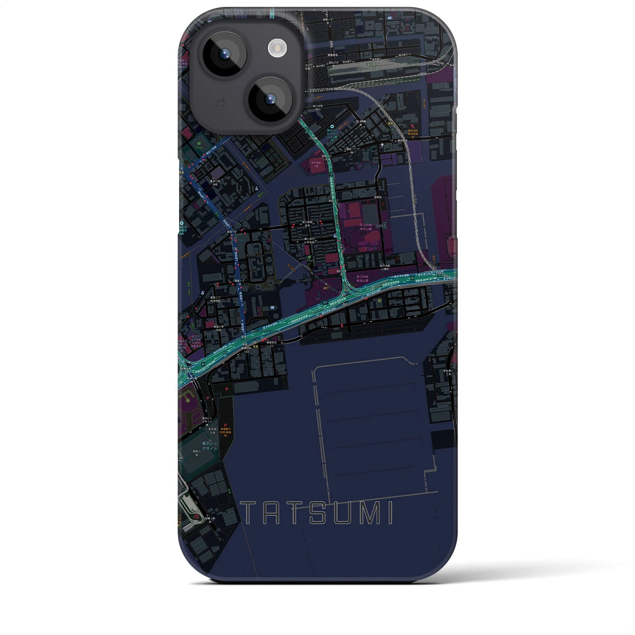 【辰巳(東京都)】地図柄iPhoneケース(バックカバータイプ)