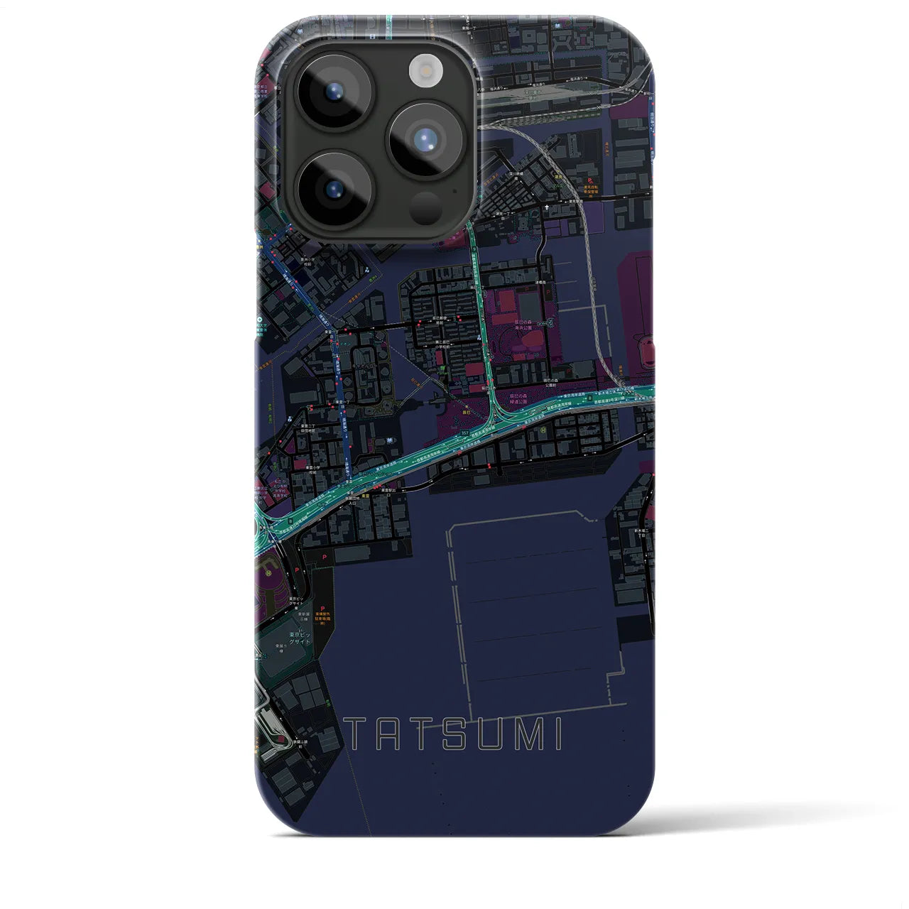 【辰巳(東京都)】地図柄iPhoneケース(バックカバータイプ)