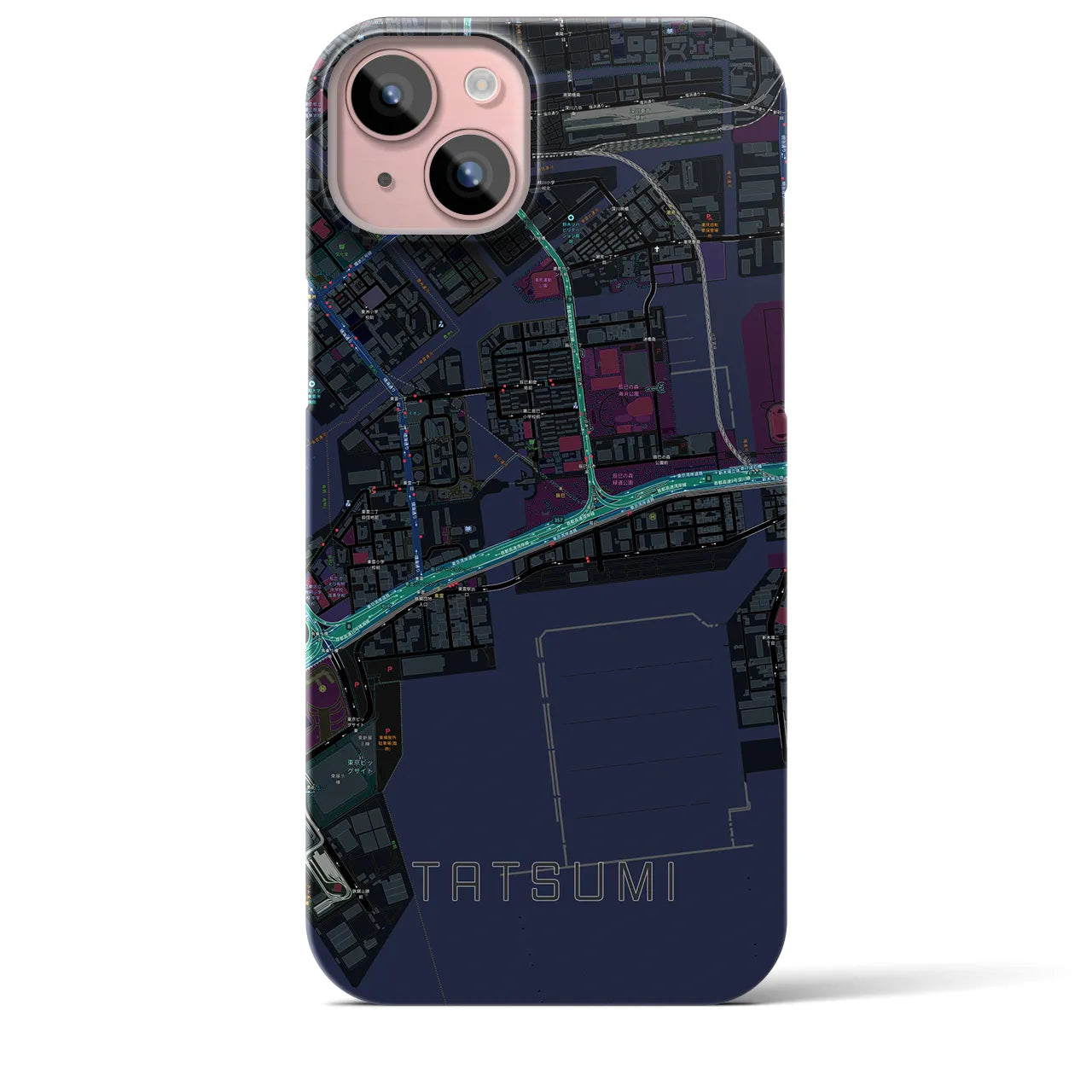 【辰巳(東京都)】地図柄iPhoneケース(バックカバータイプ)