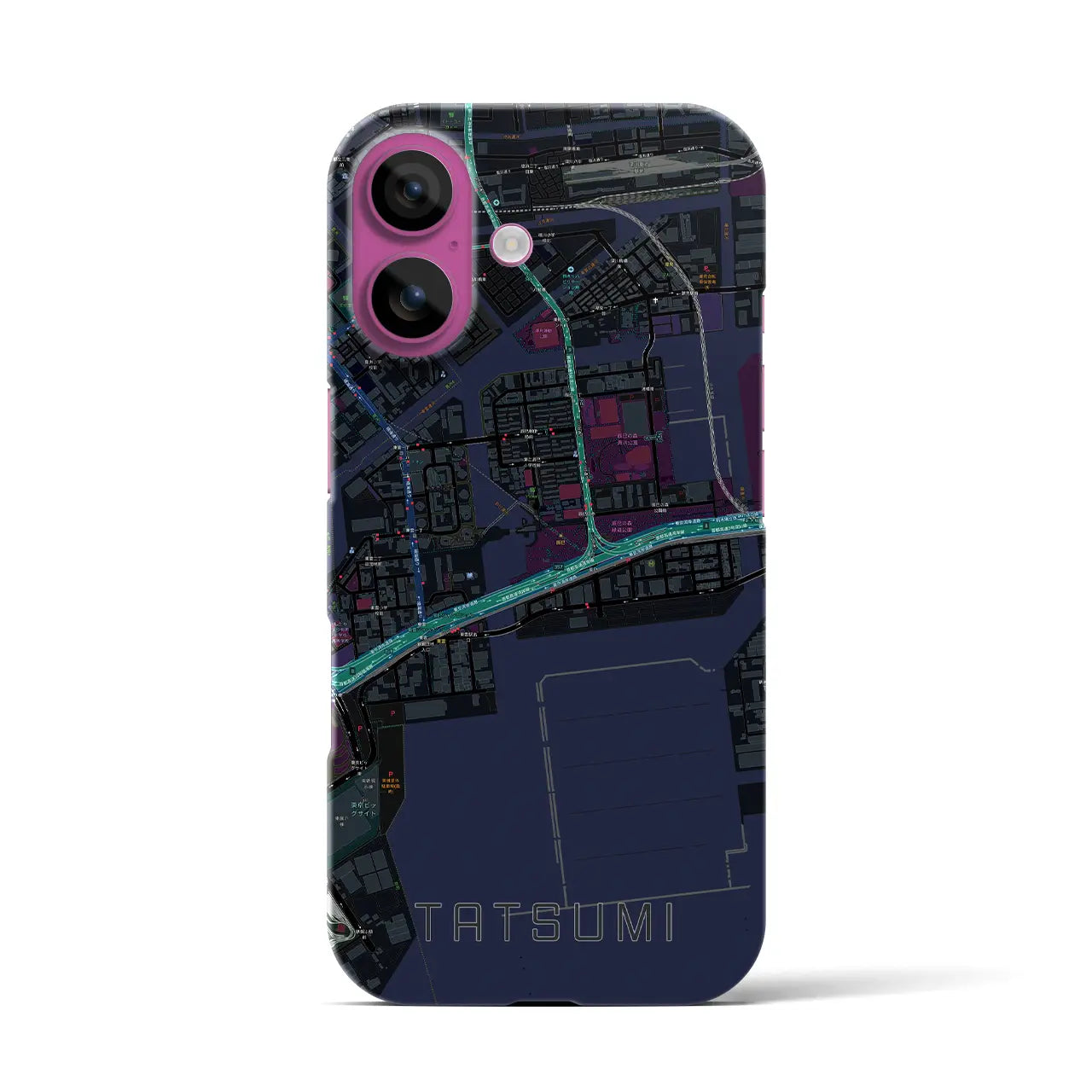 【辰巳(東京都)】地図柄iPhoneケース(バックカバータイプ)