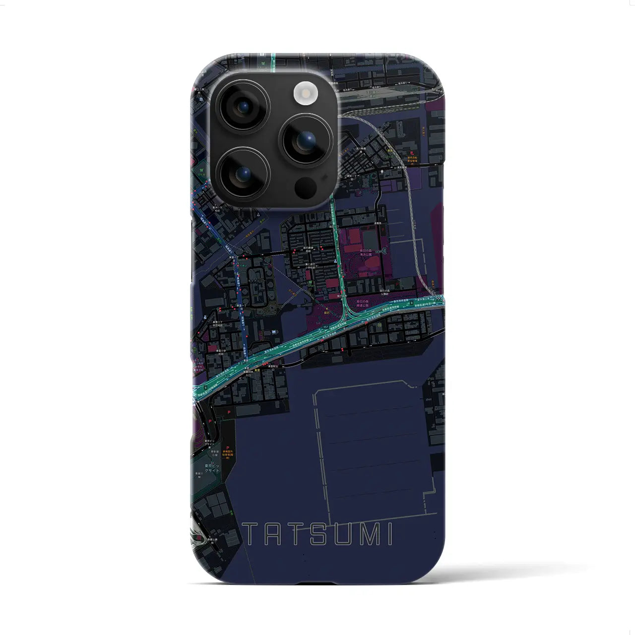 【辰巳(東京都)】地図柄iPhoneケース(バックカバータイプ)