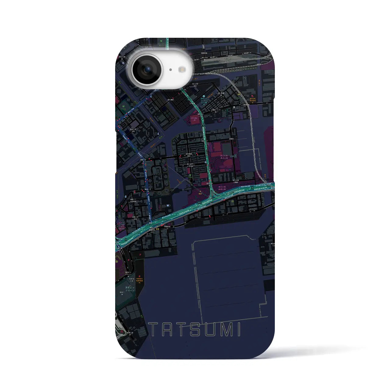 【辰巳(東京都)】地図柄iPhoneケース(バックカバータイプ)