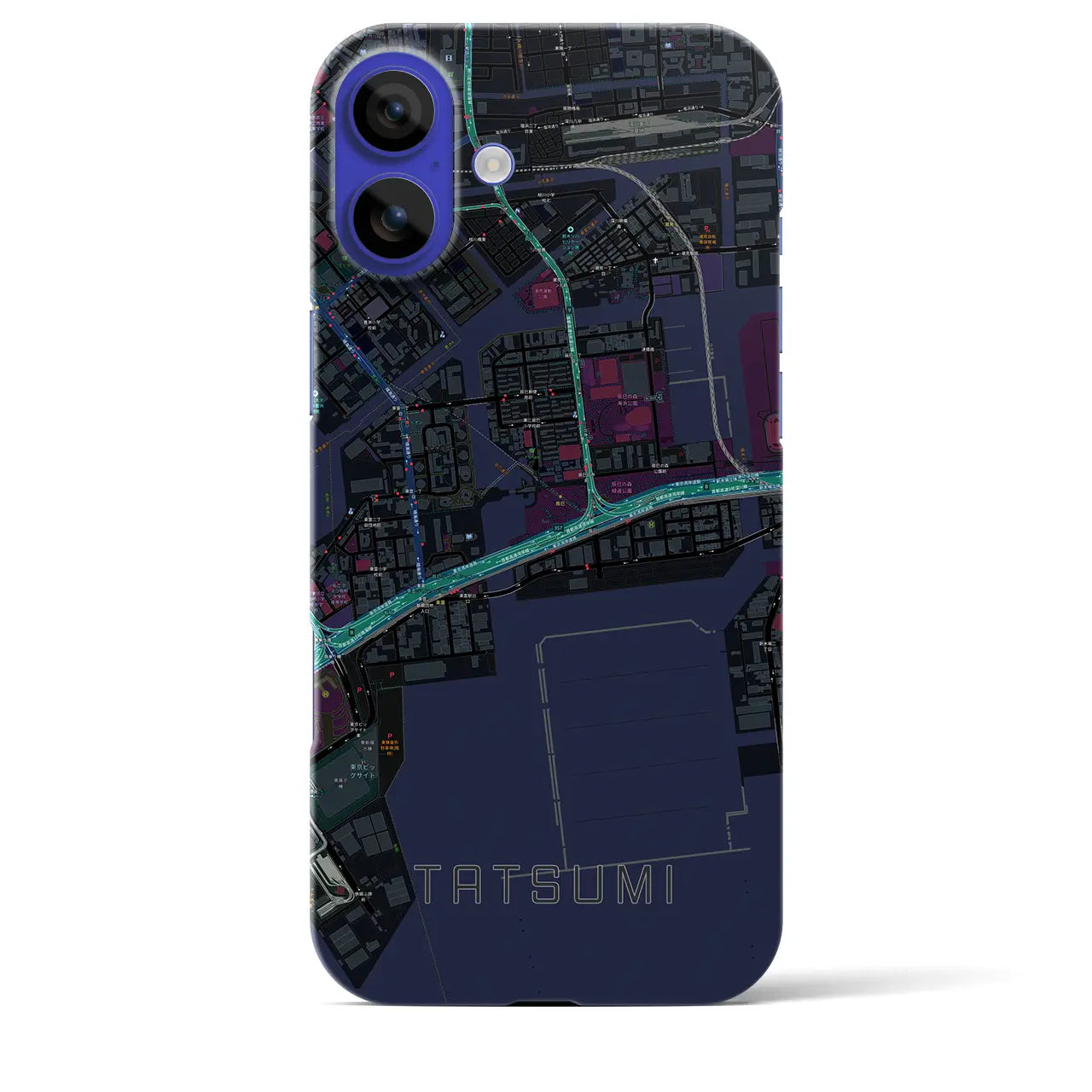 【辰巳(東京都)】地図柄iPhoneケース(バックカバータイプ)