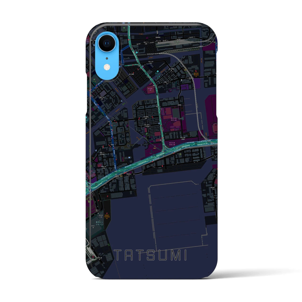 【辰巳(東京都)】地図柄iPhoneケース(バックカバータイプ)