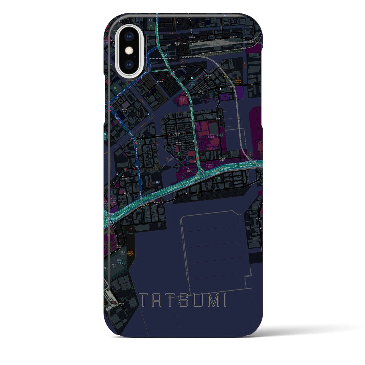 【辰巳(東京都)】地図柄iPhoneケース(バックカバータイプ)