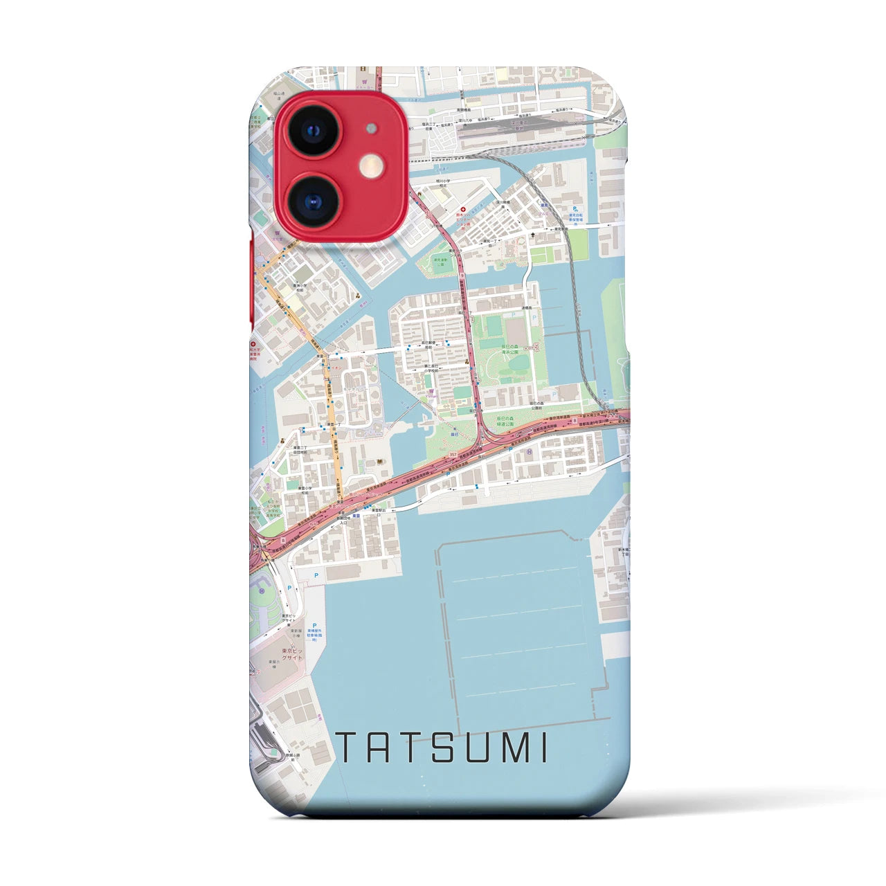 【辰巳(東京都)】地図柄iPhoneケース(バックカバータイプ)