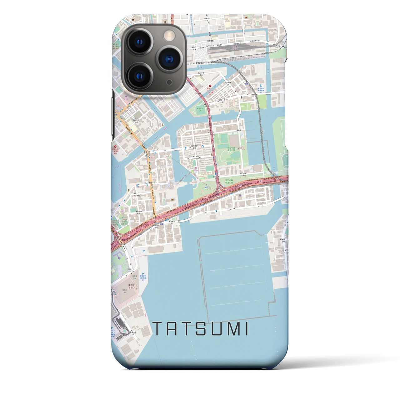【辰巳(東京都)】地図柄iPhoneケース(バックカバータイプ)