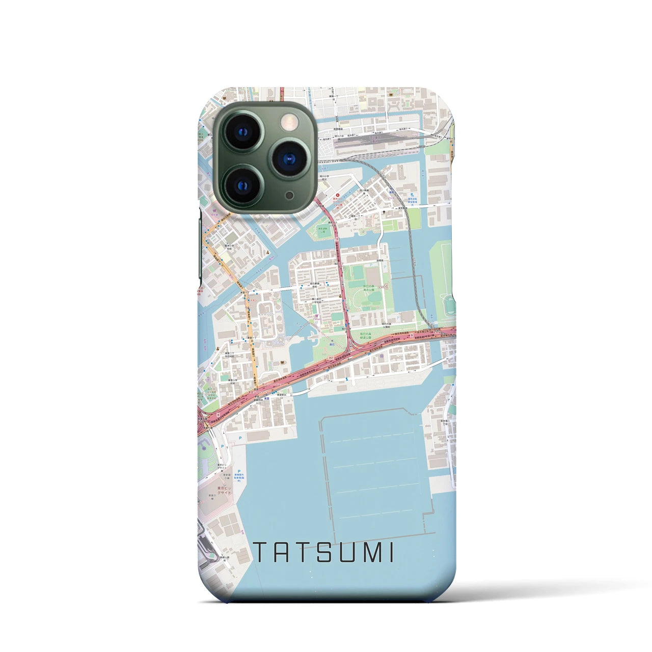 【辰巳(東京都)】地図柄iPhoneケース(バックカバータイプ)
