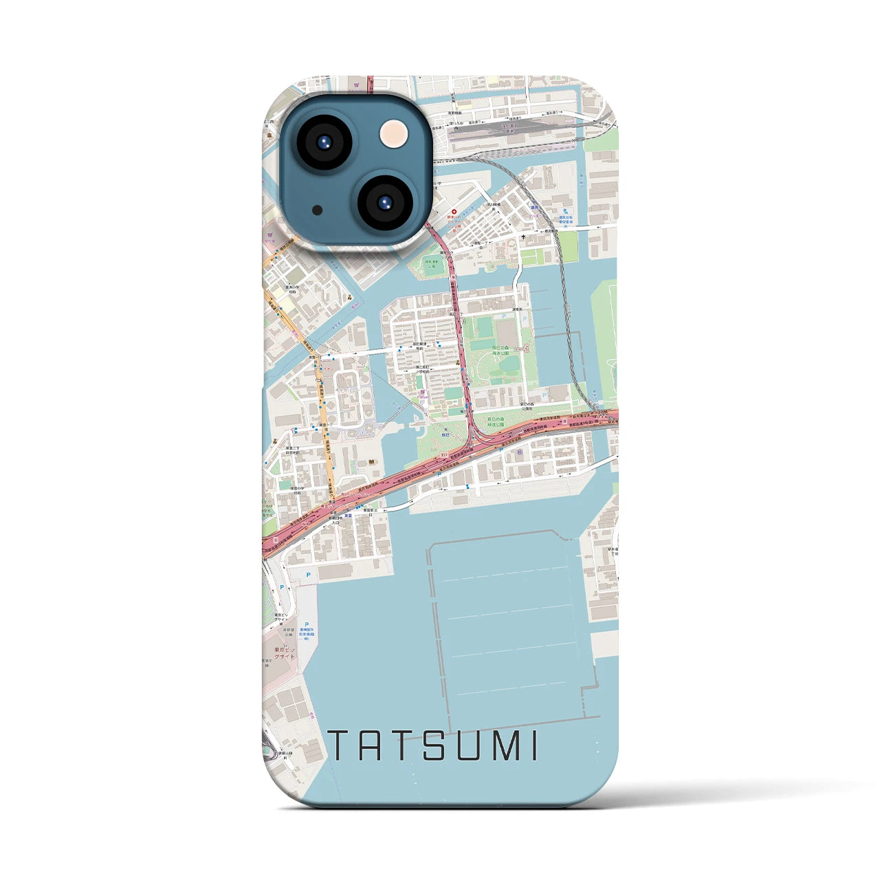 【辰巳(東京都)】地図柄iPhoneケース(バックカバータイプ)