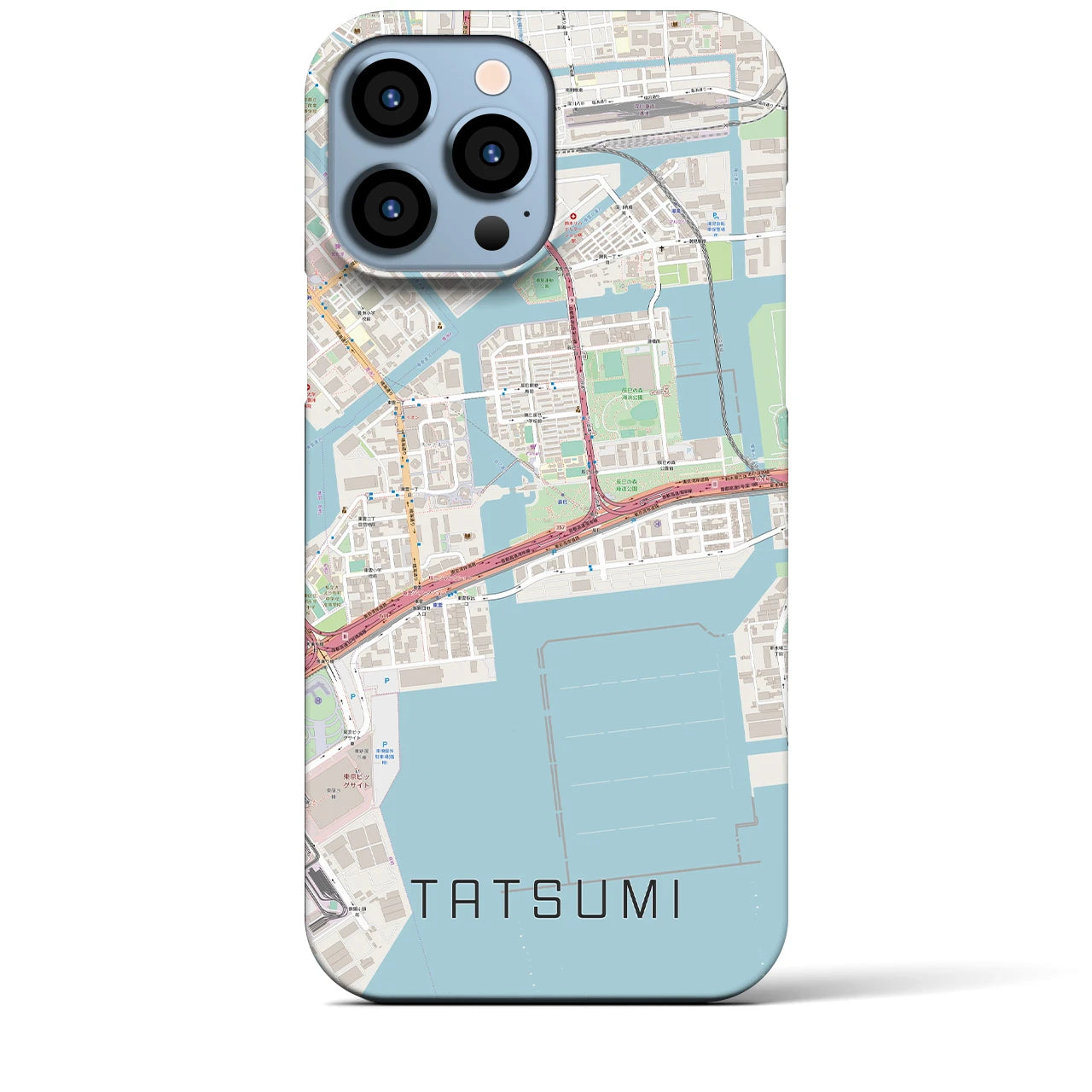 【辰巳(東京都)】地図柄iPhoneケース(バックカバータイプ)