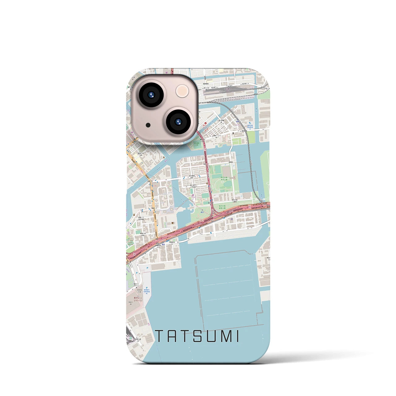 【辰巳(東京都)】地図柄iPhoneケース(バックカバータイプ)