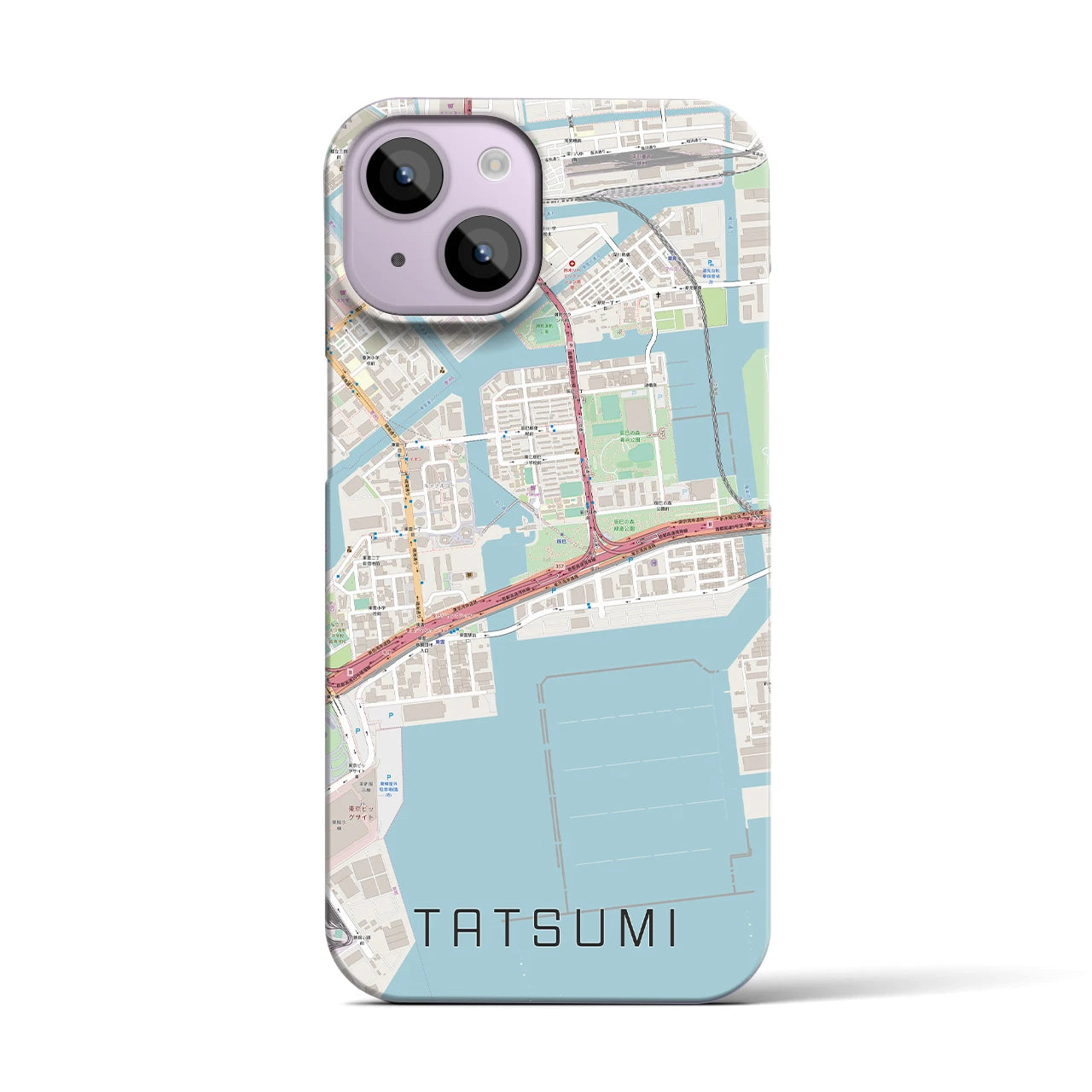 【辰巳(東京都)】地図柄iPhoneケース(バックカバータイプ)
