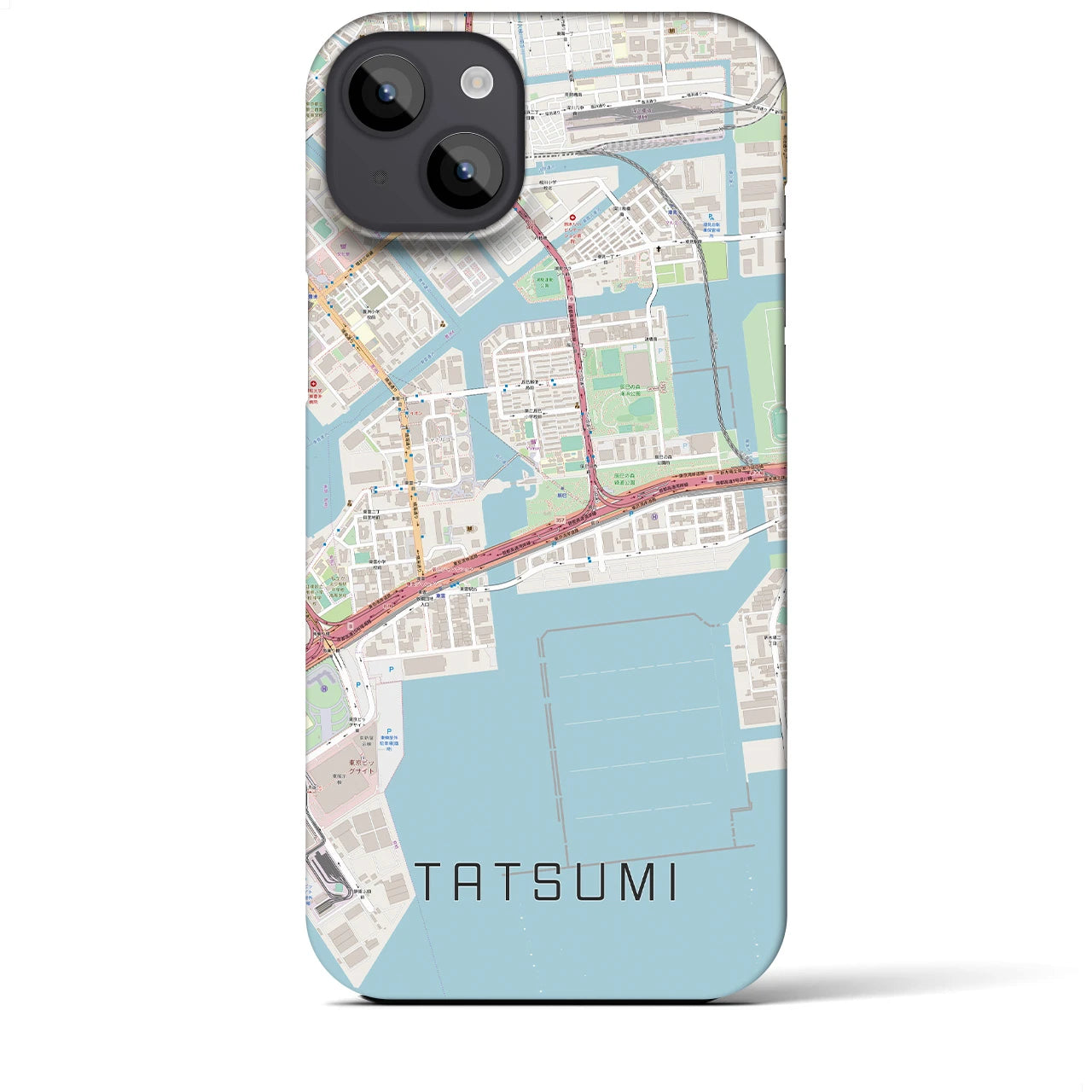 【辰巳(東京都)】地図柄iPhoneケース(バックカバータイプ)