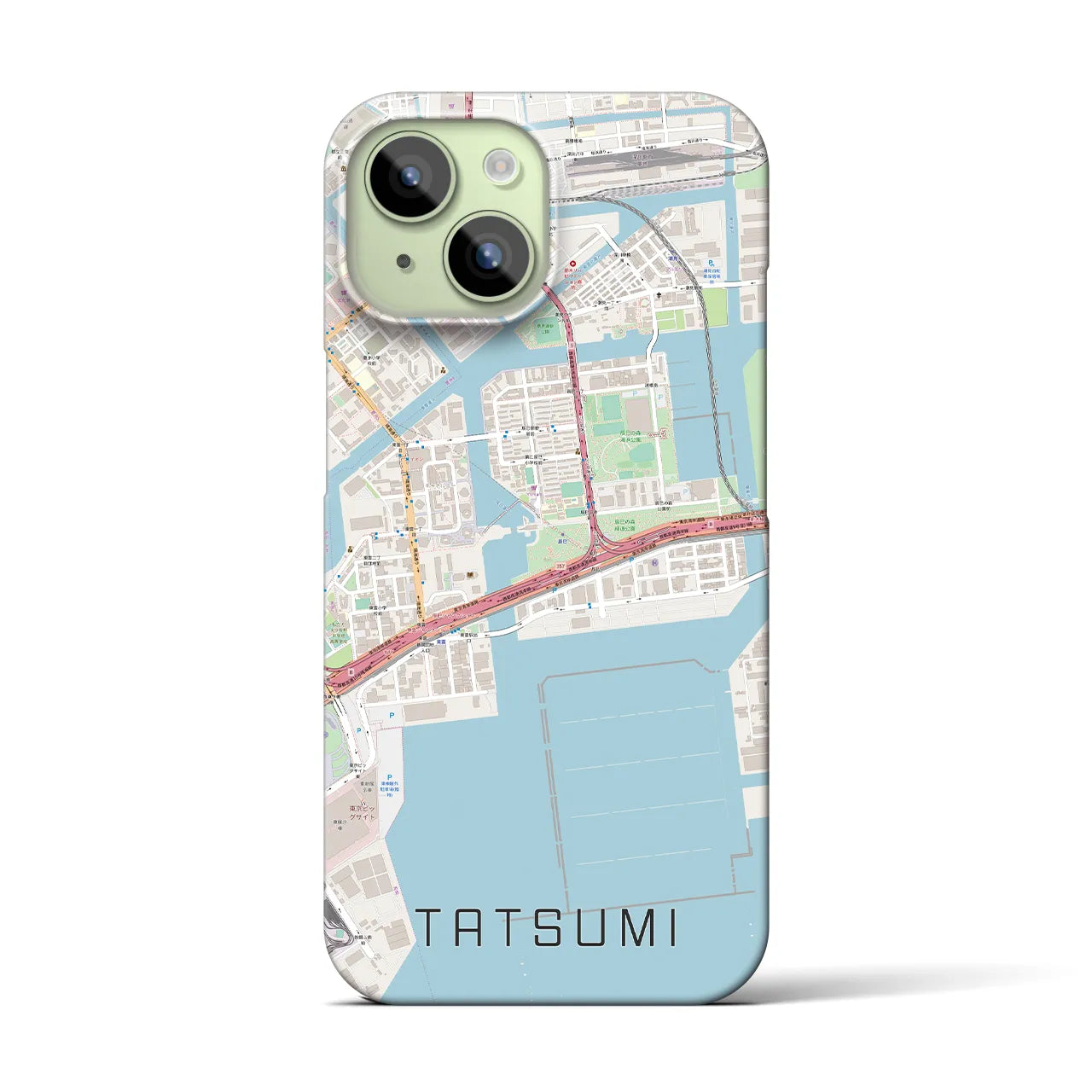 【辰巳(東京都)】地図柄iPhoneケース(バックカバータイプ)