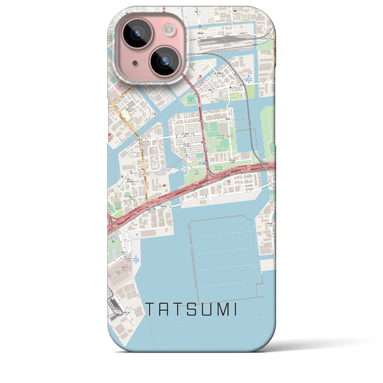 【辰巳(東京都)】地図柄iPhoneケース(バックカバータイプ)
