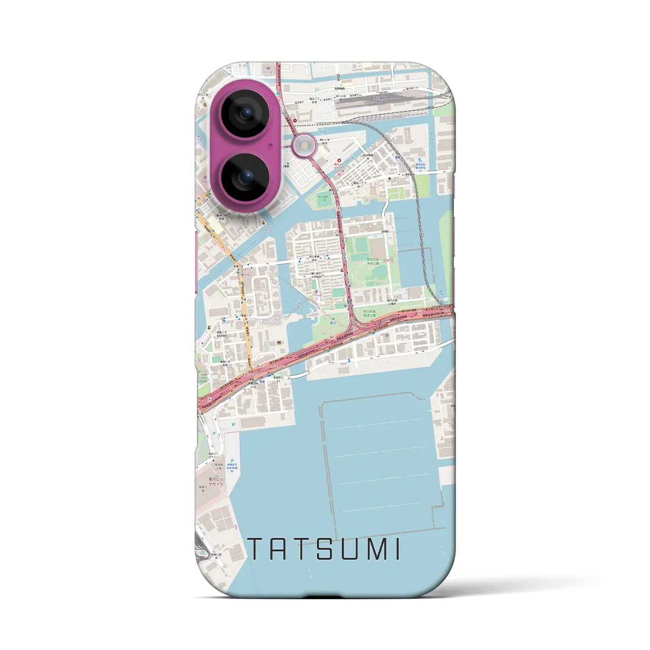 【辰巳(東京都)】地図柄iPhoneケース(バックカバータイプ)