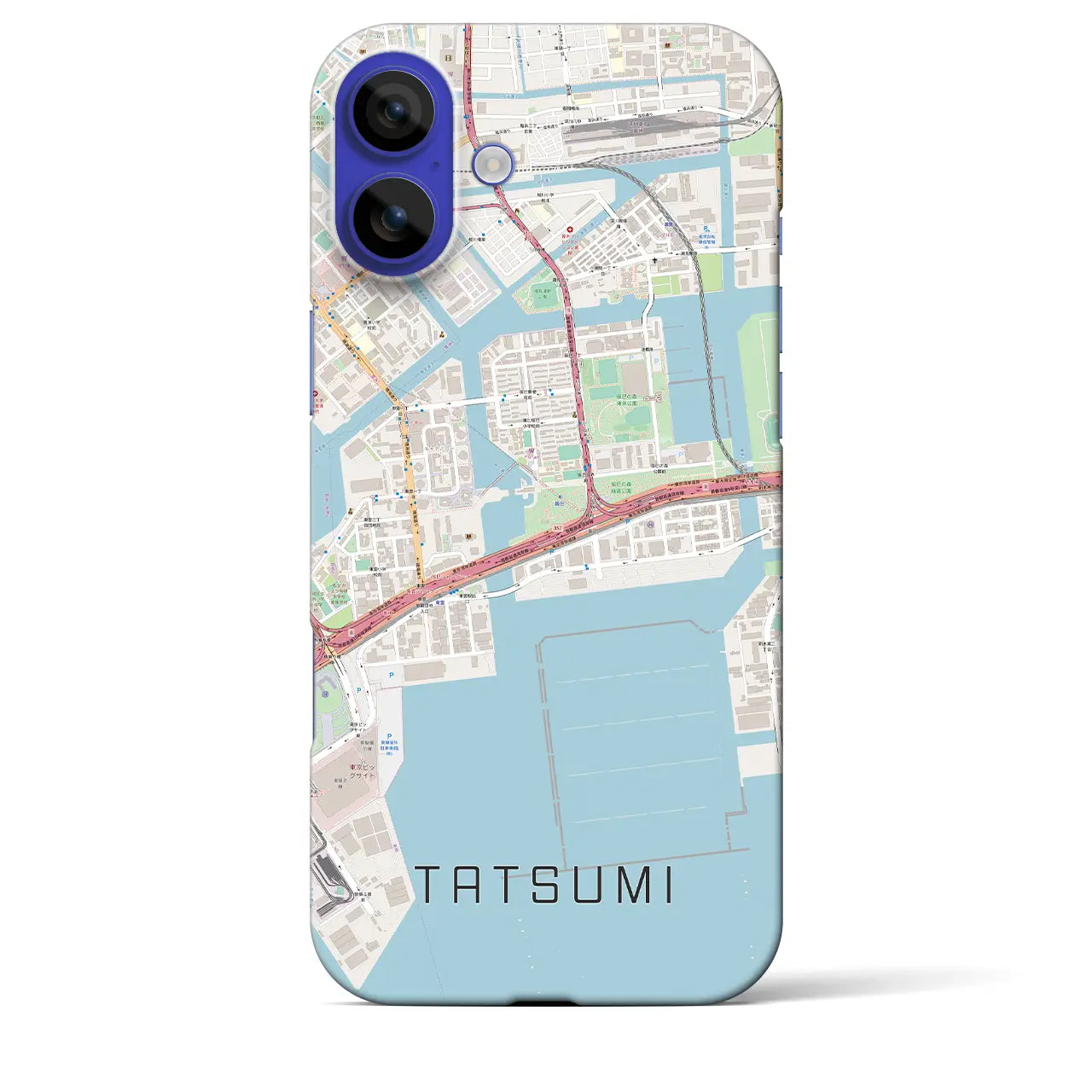 【辰巳(東京都)】地図柄iPhoneケース(バックカバータイプ)