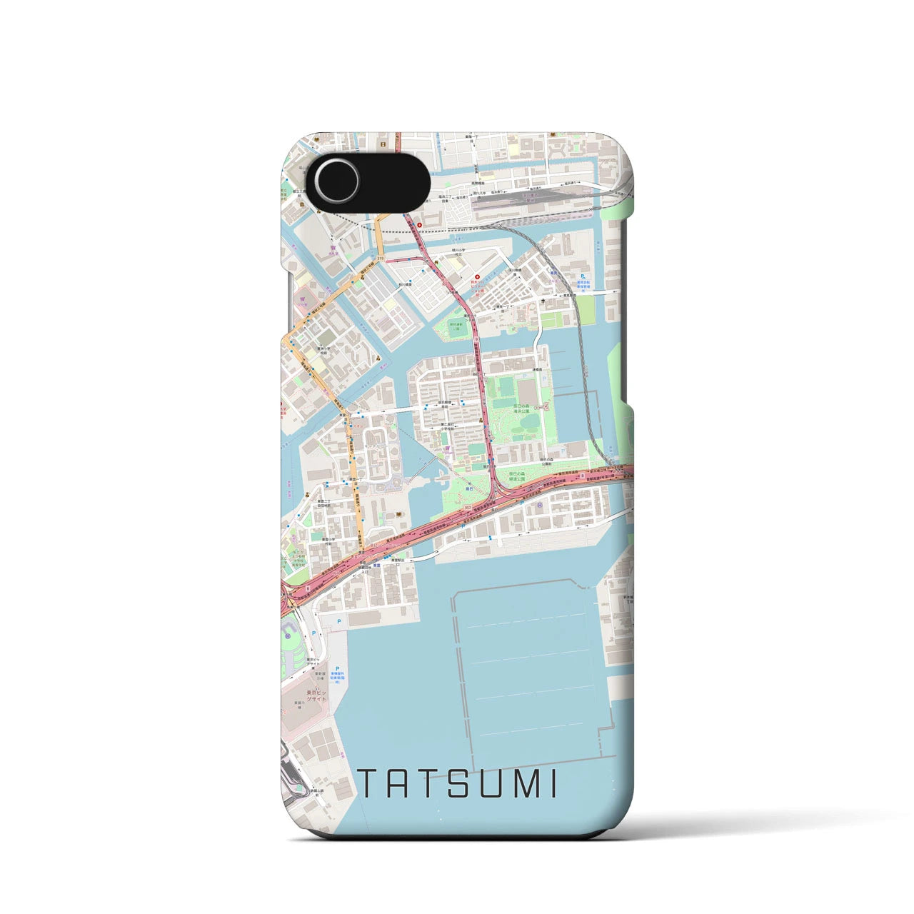 【辰巳(東京都)】地図柄iPhoneケース(バックカバータイプ)