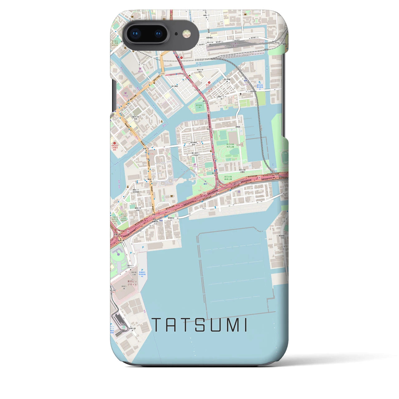 【辰巳(東京都)】地図柄iPhoneケース(バックカバータイプ)