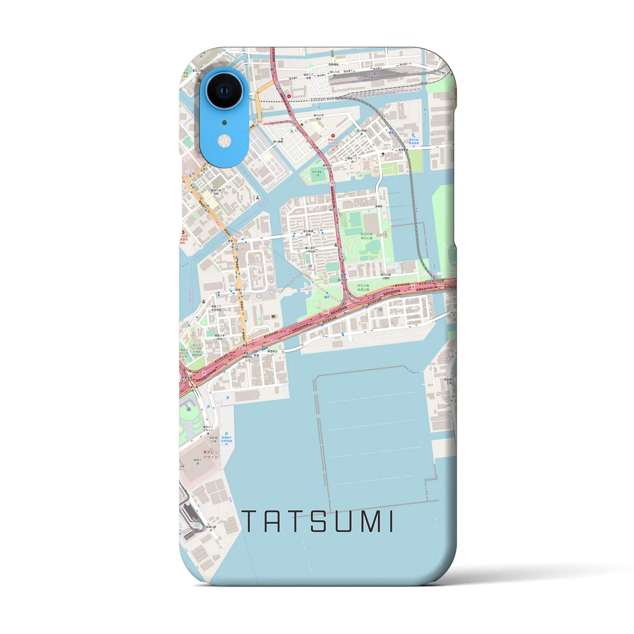 【辰巳(東京都)】地図柄iPhoneケース(バックカバータイプ)