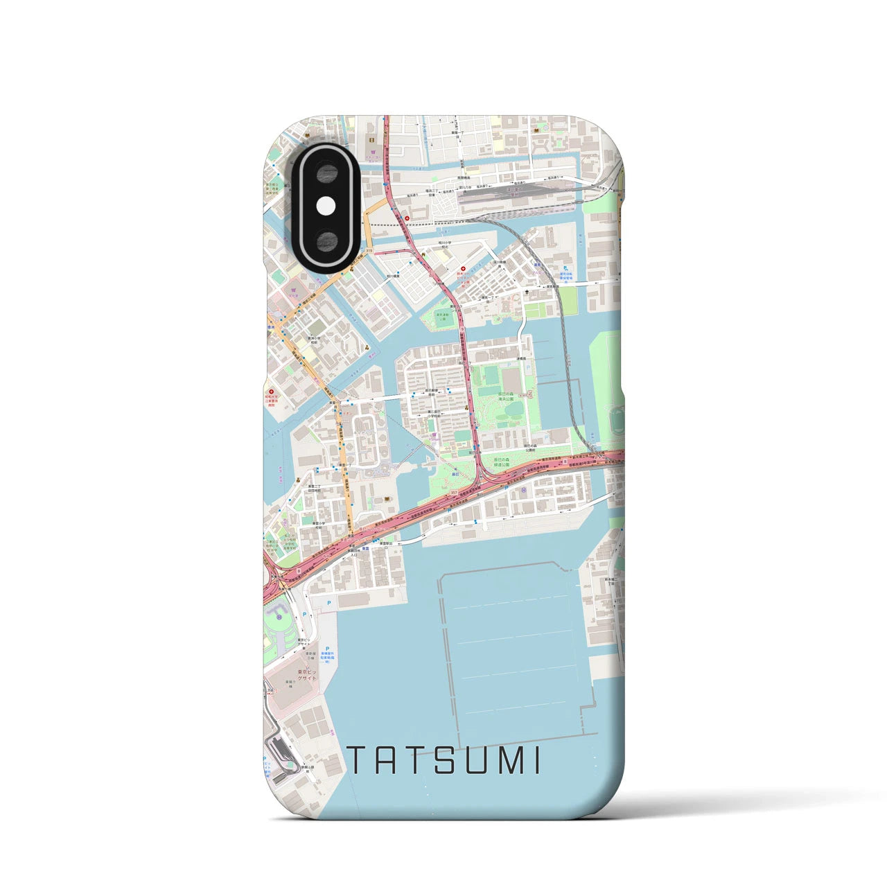【辰巳(東京都)】地図柄iPhoneケース(バックカバータイプ)