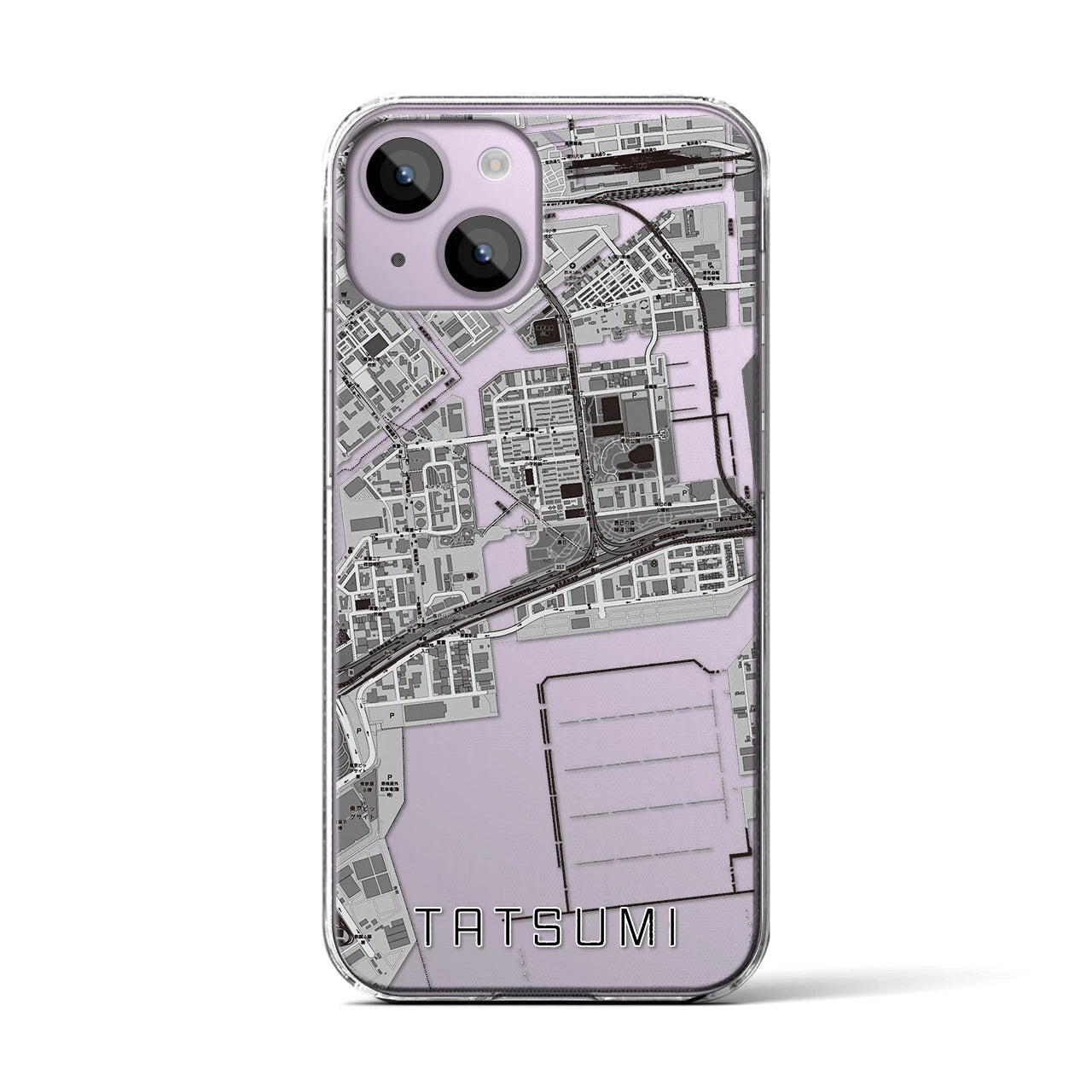 【辰巳(東京都)】地図柄iPhoneケース(クリアタイプ)