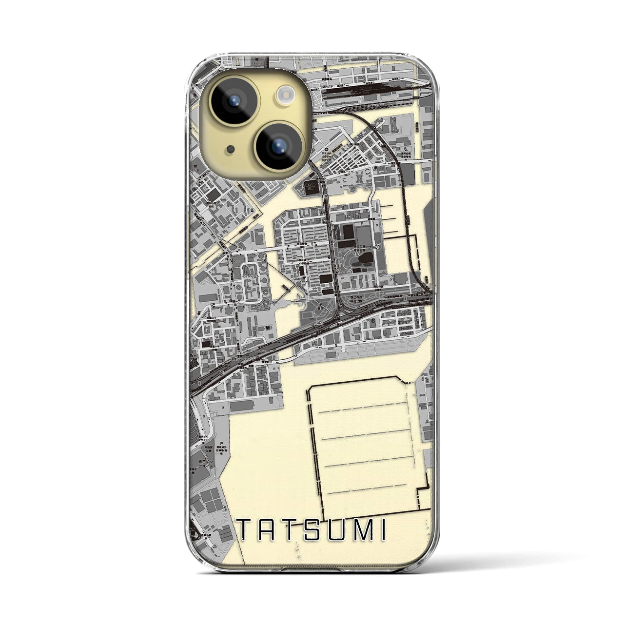 【辰巳(東京都)】地図柄iPhoneケース(クリアタイプ)