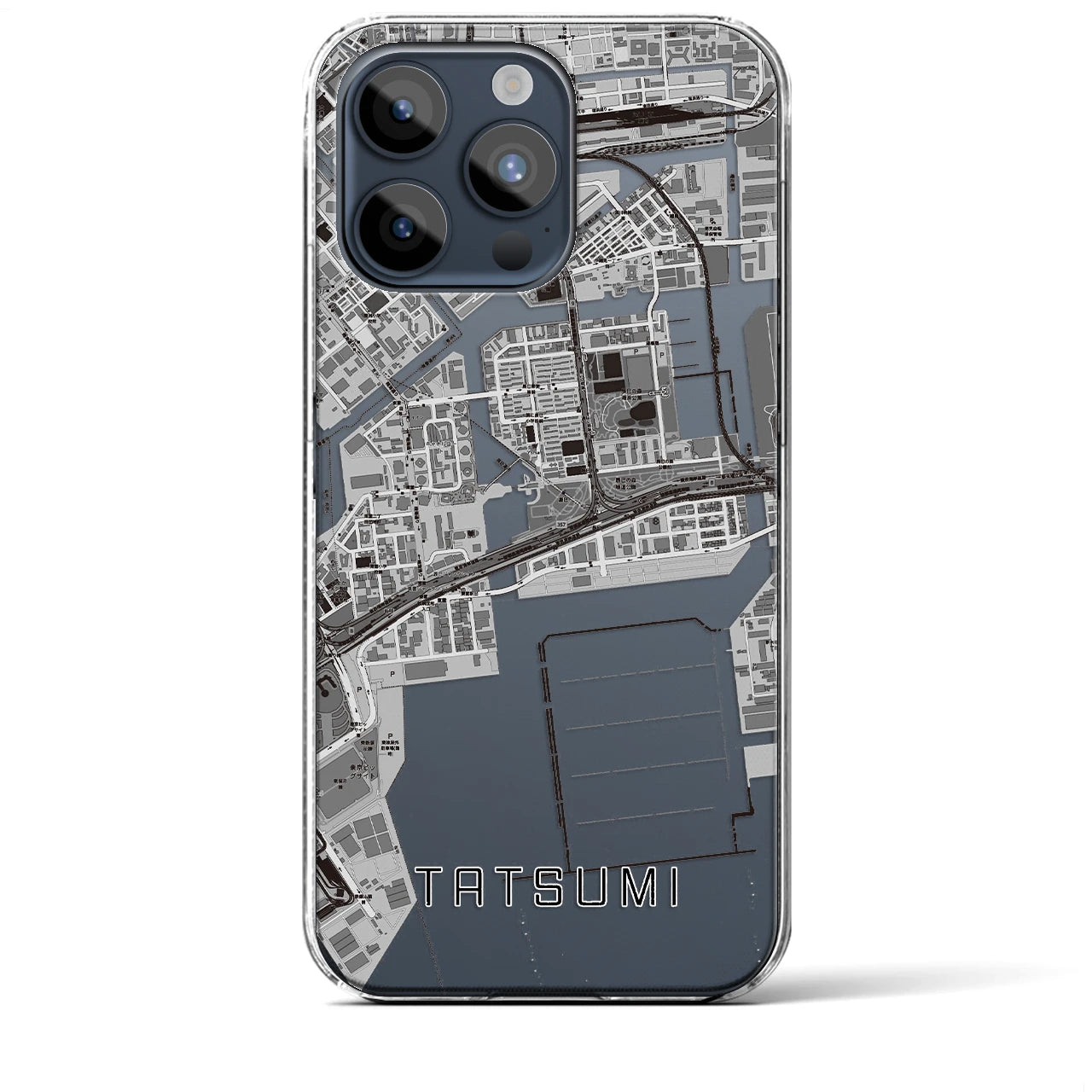 【辰巳(東京都)】地図柄iPhoneケース(クリアタイプ)