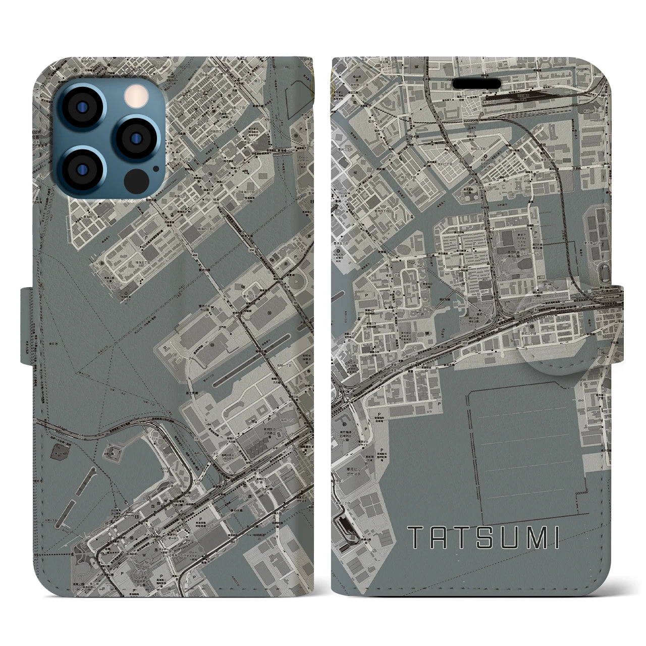 【辰巳(東京都)】地図柄iPhoneケース(手帳タイプ)