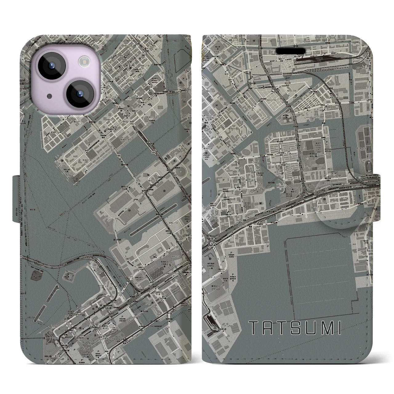 【辰巳(東京都)】地図柄iPhoneケース(手帳タイプ)