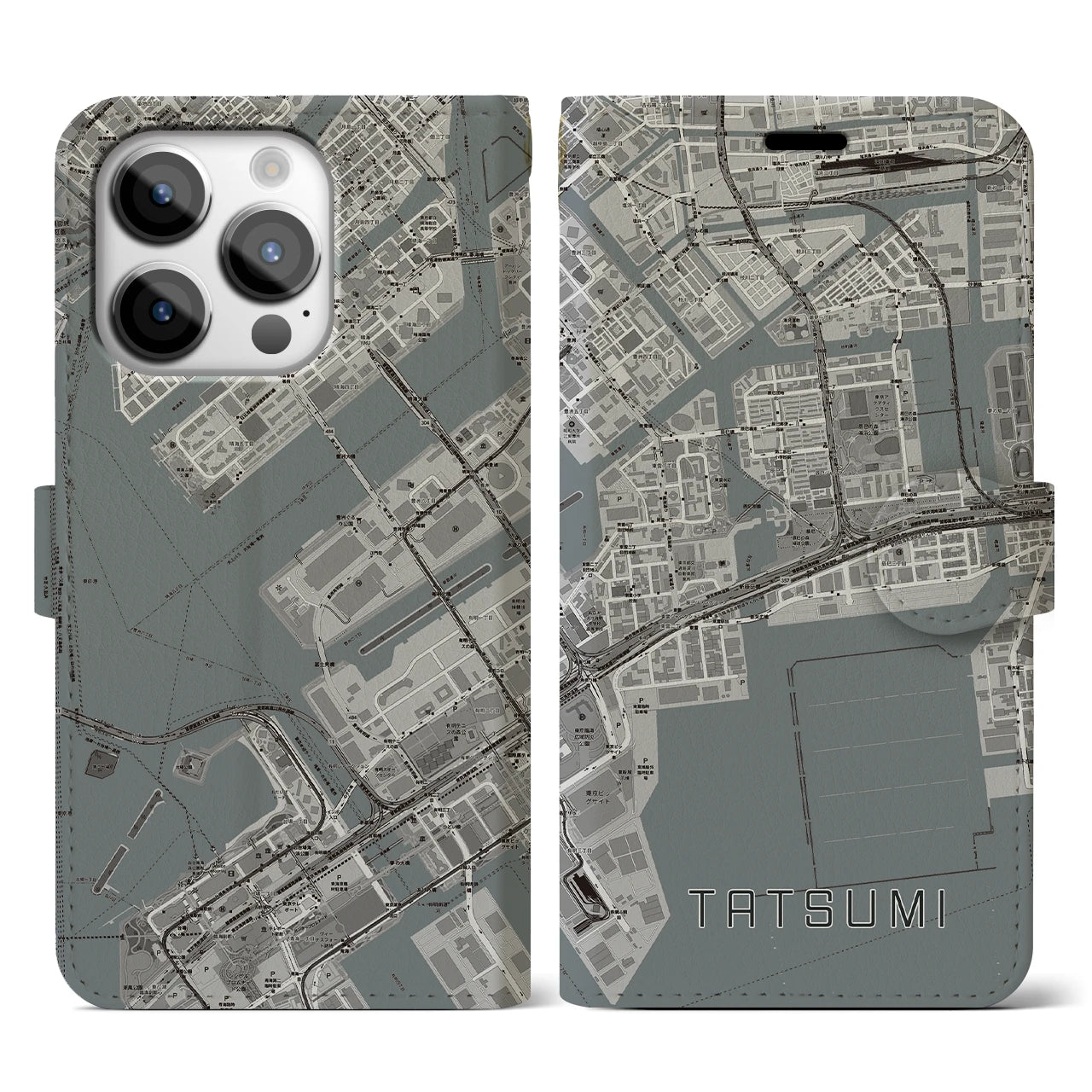 【辰巳(東京都)】地図柄iPhoneケース(手帳タイプ)