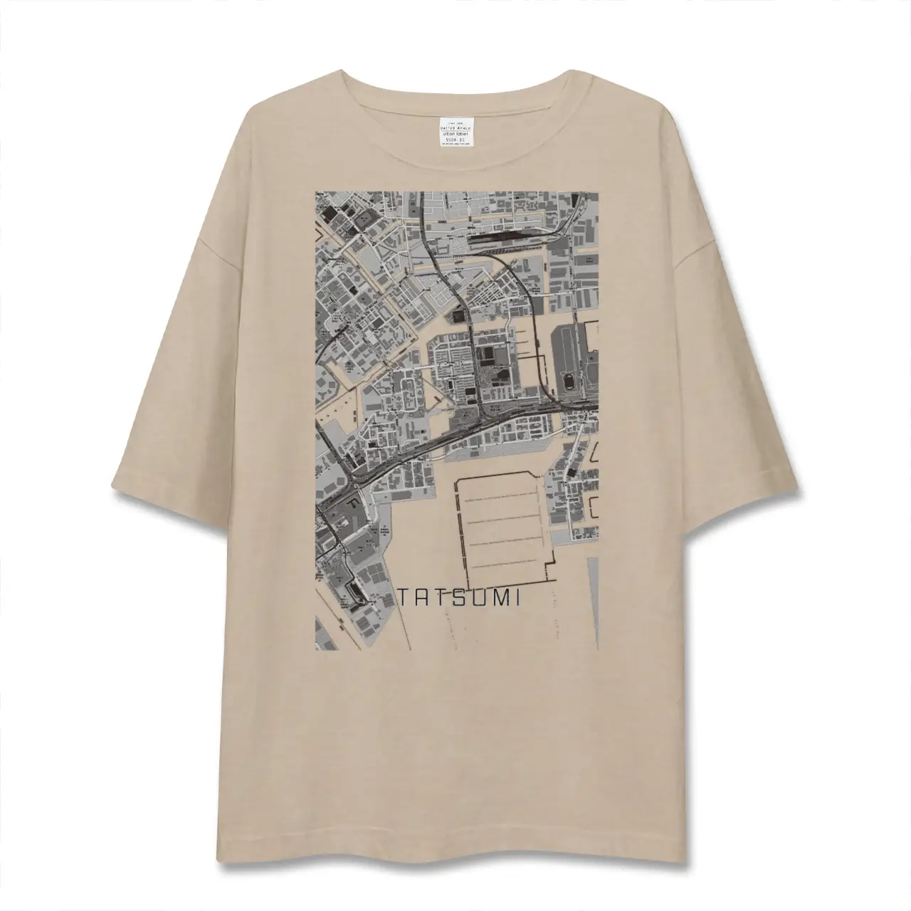 【辰巳(東京都)】地図柄ビッグシルエットTシャツ