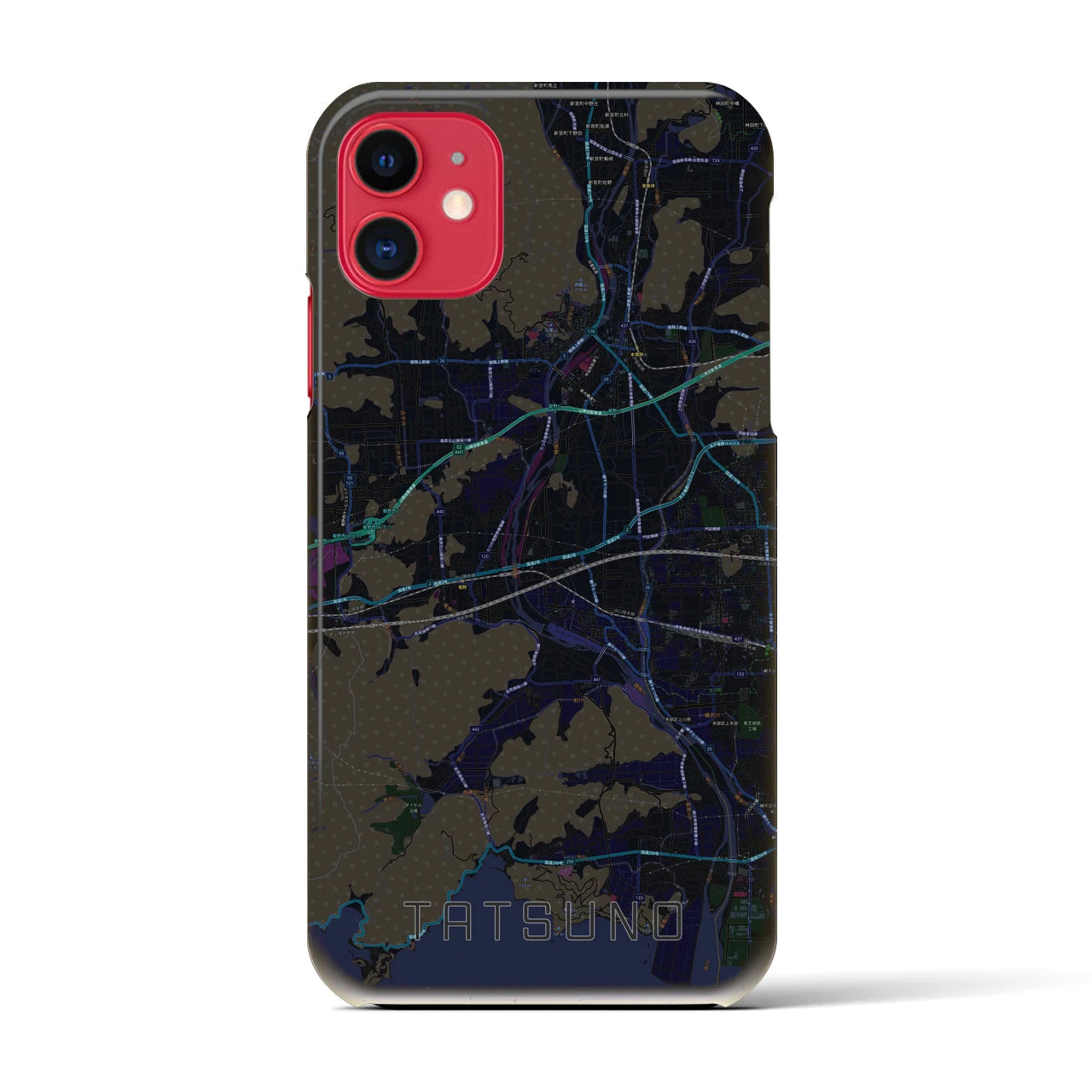 【たつの(兵庫県)】地図柄iPhoneケース(バックカバータイプ)