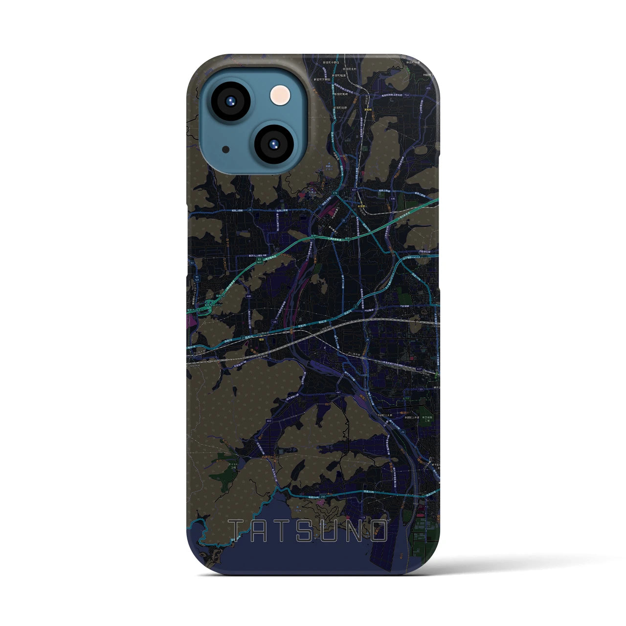 【たつの(兵庫県)】地図柄iPhoneケース(バックカバータイプ)