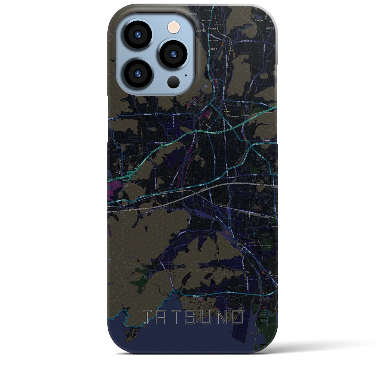 【たつの(兵庫県)】地図柄iPhoneケース(バックカバータイプ)