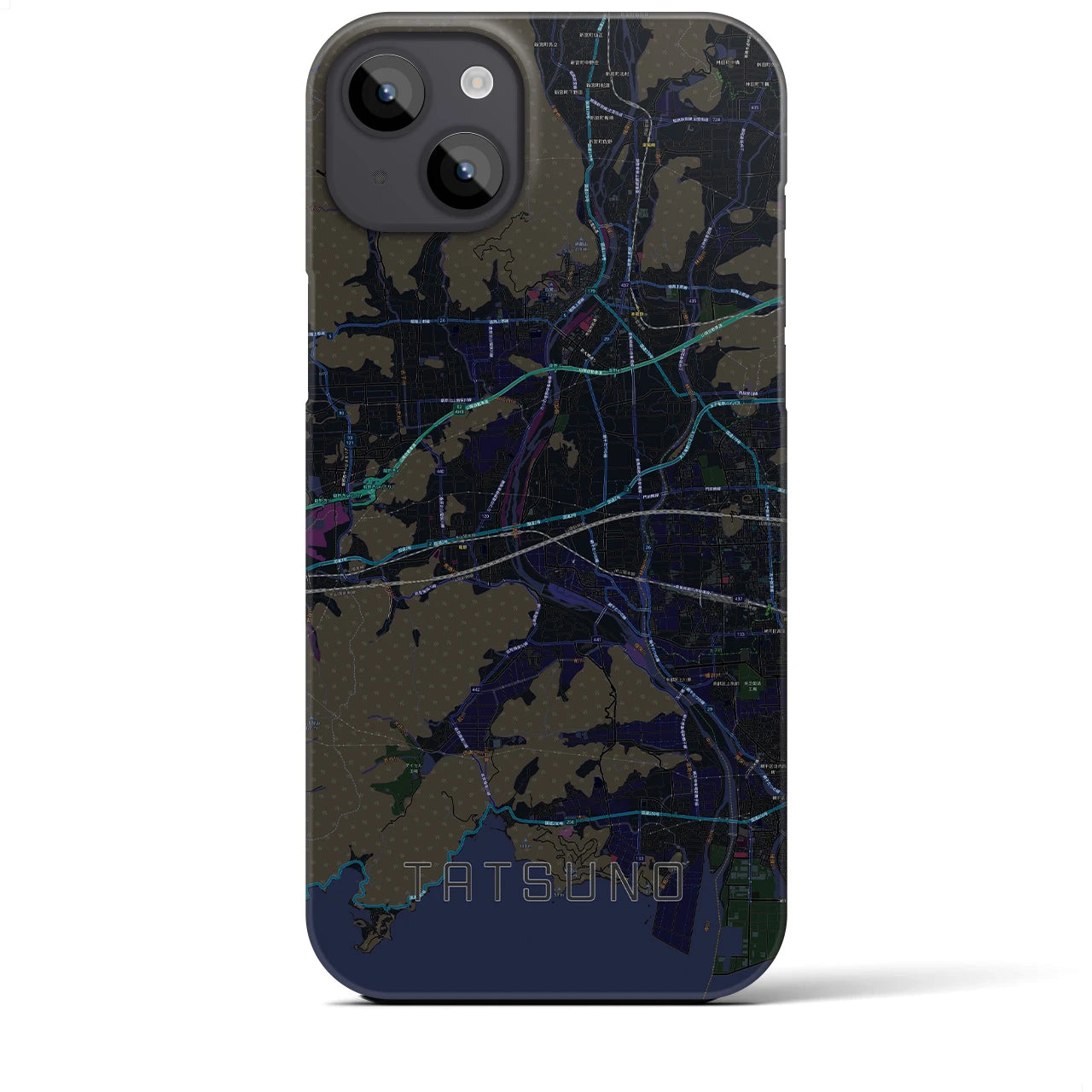 【たつの(兵庫県)】地図柄iPhoneケース(バックカバータイプ)