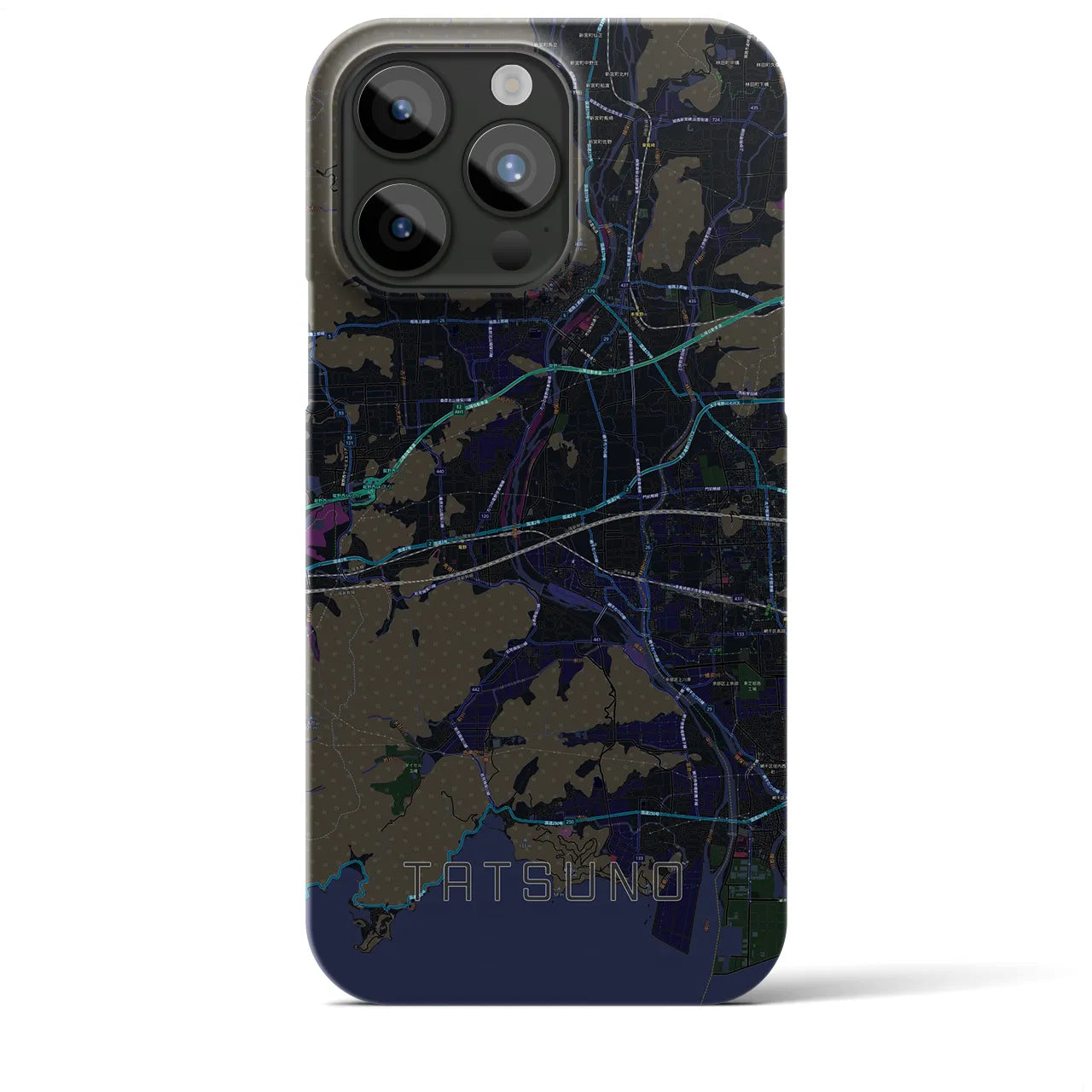 【たつの(兵庫県)】地図柄iPhoneケース(バックカバータイプ)